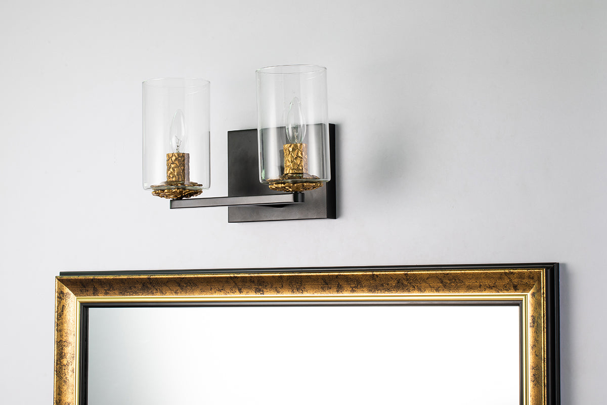 Gilded Nola Bolivar 2 Light koupelnové svítídlo čiré
