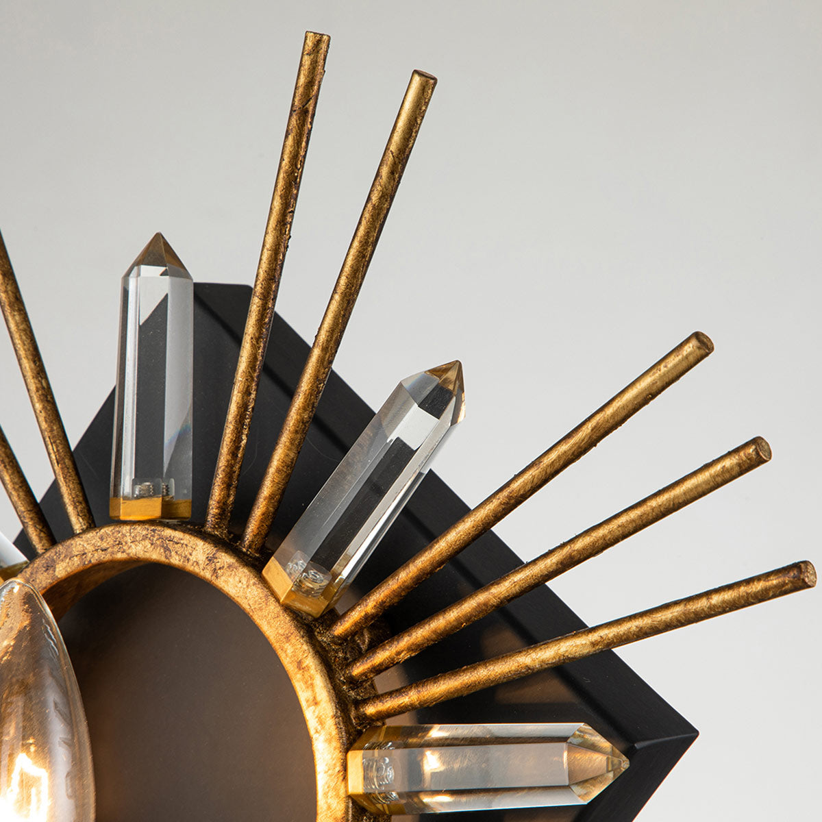 Gilded Nola Sun King 1 Light nástěnné svítidlo zlaté