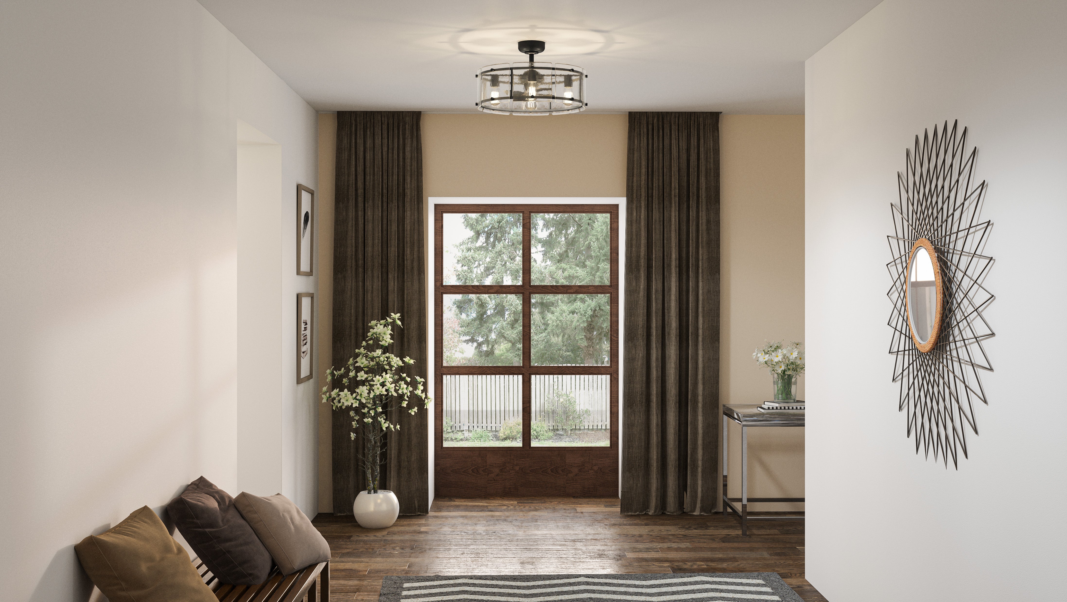 Quoizel Fortress Fan světlo na ventilátor earth black sklo
