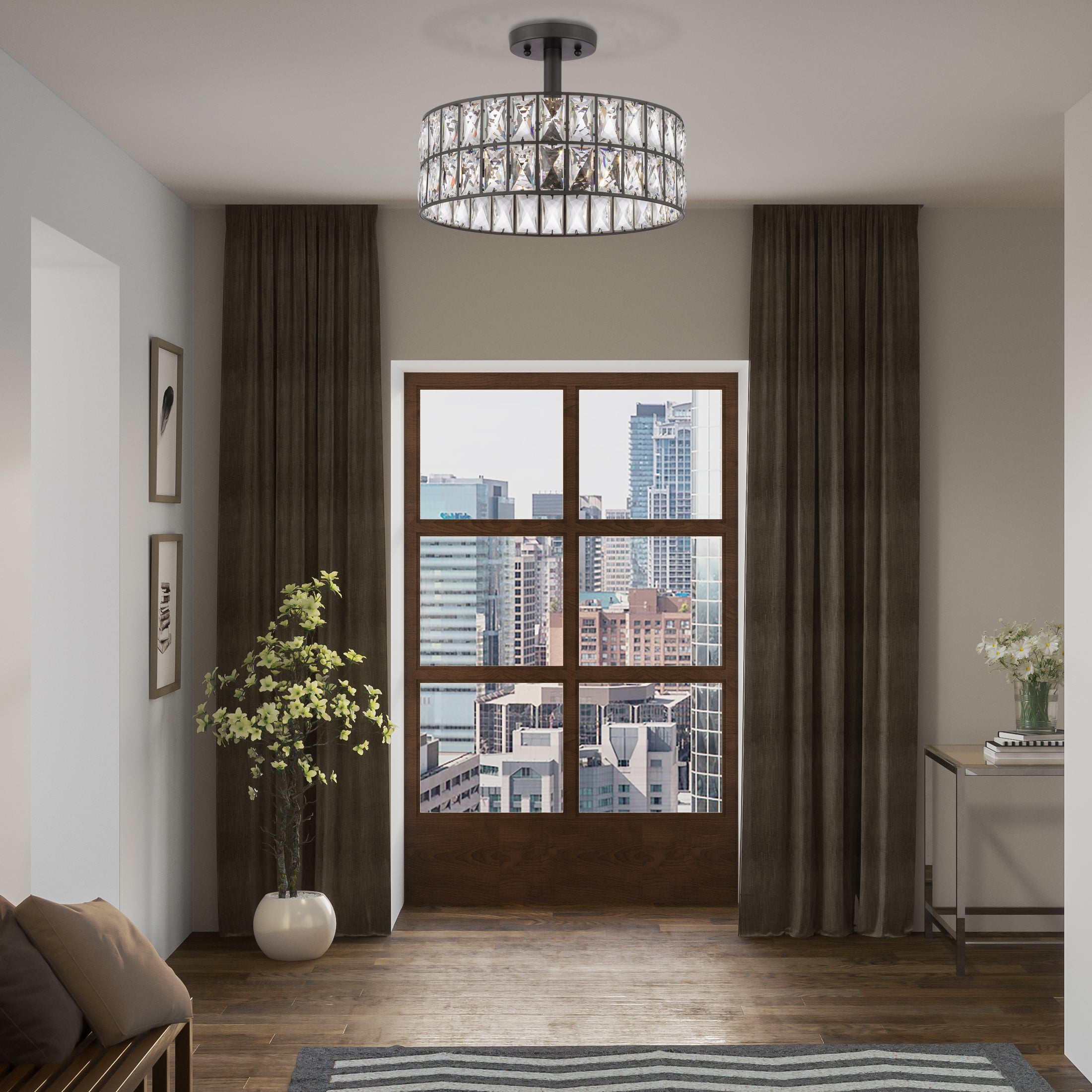 Quoizel Coffman Semi-Flush stropní svítidlo western bronze