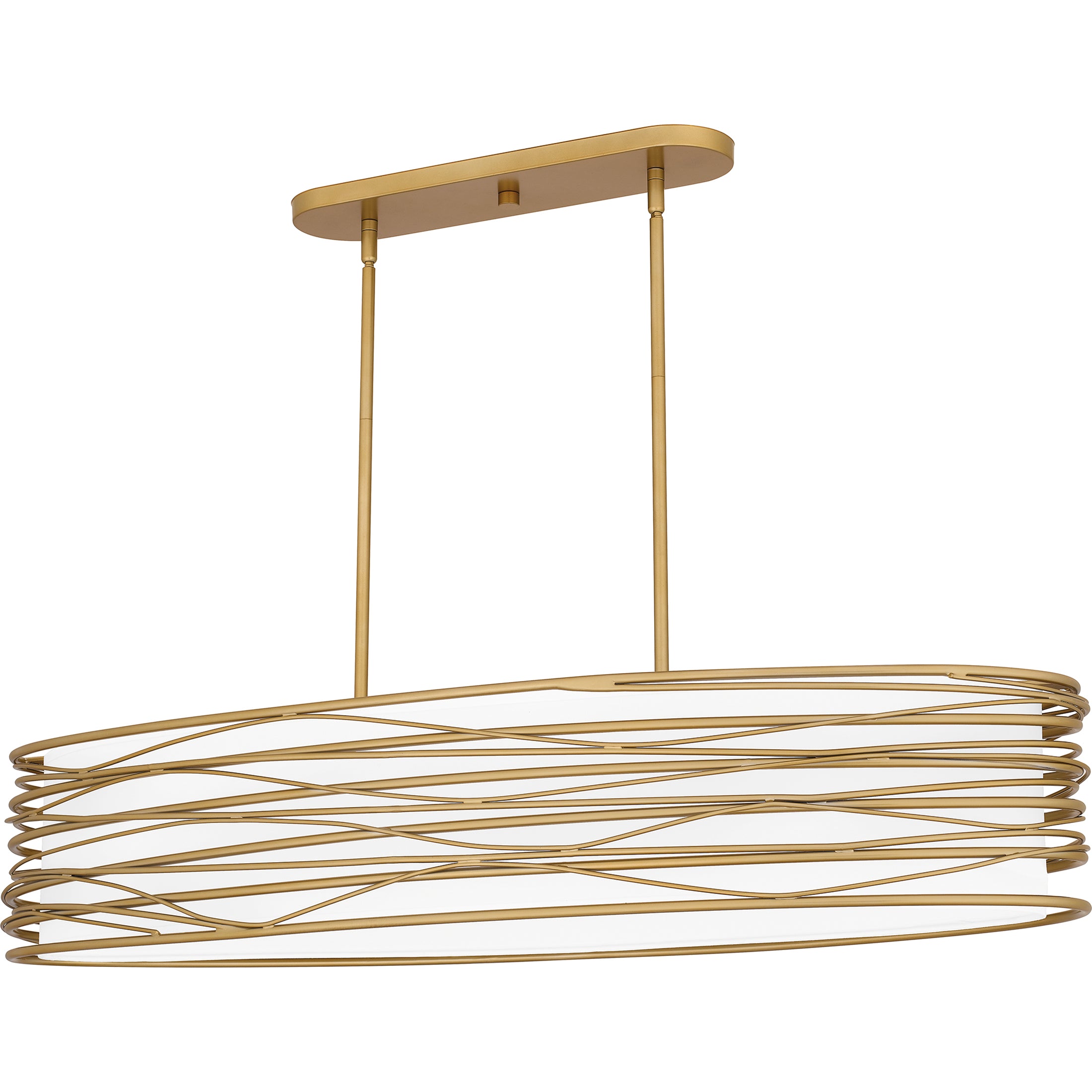 Quoizel Spiral Island lineární lustr Light Gold textilní