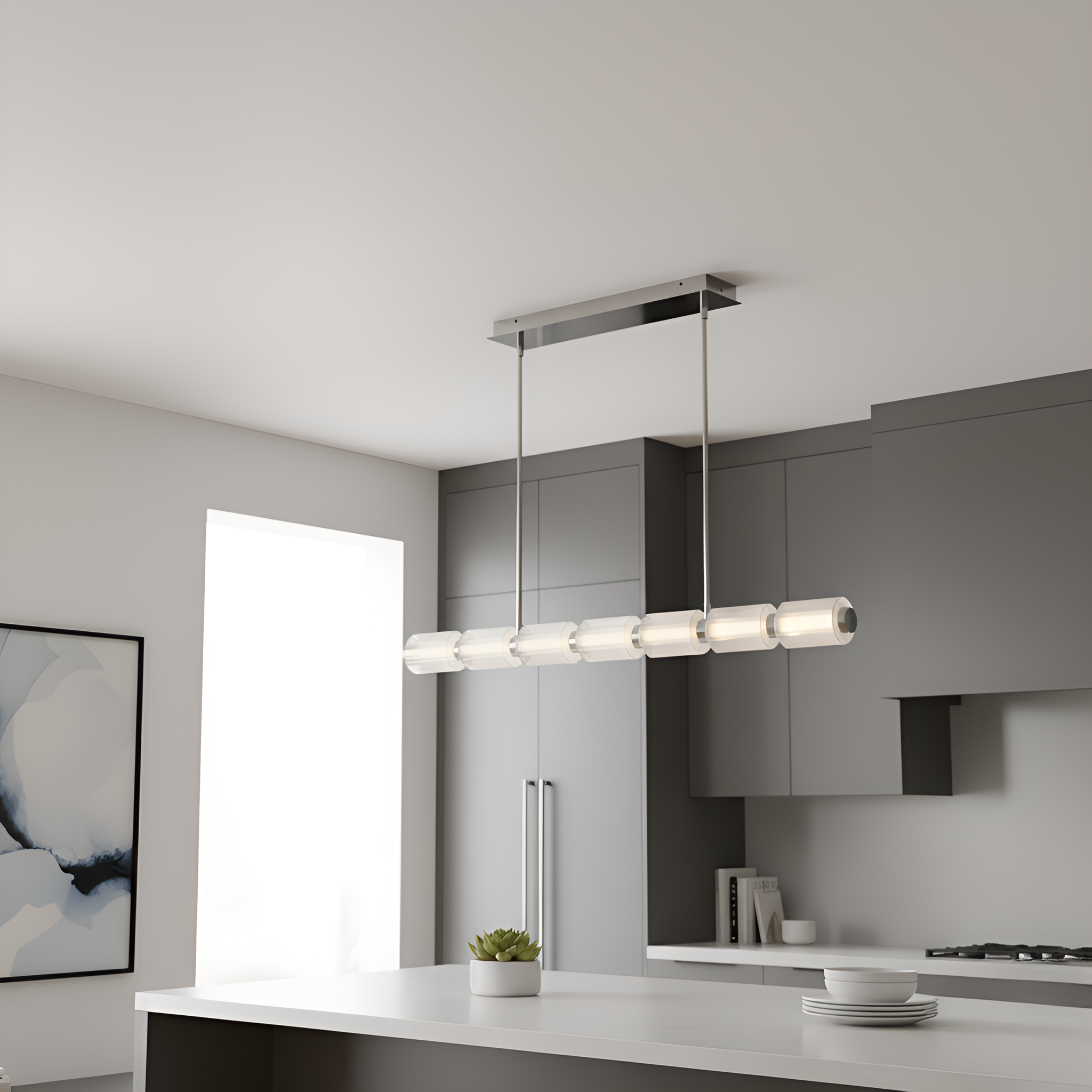 Quoizel Turner ostrovní svítidlo black chrome LED