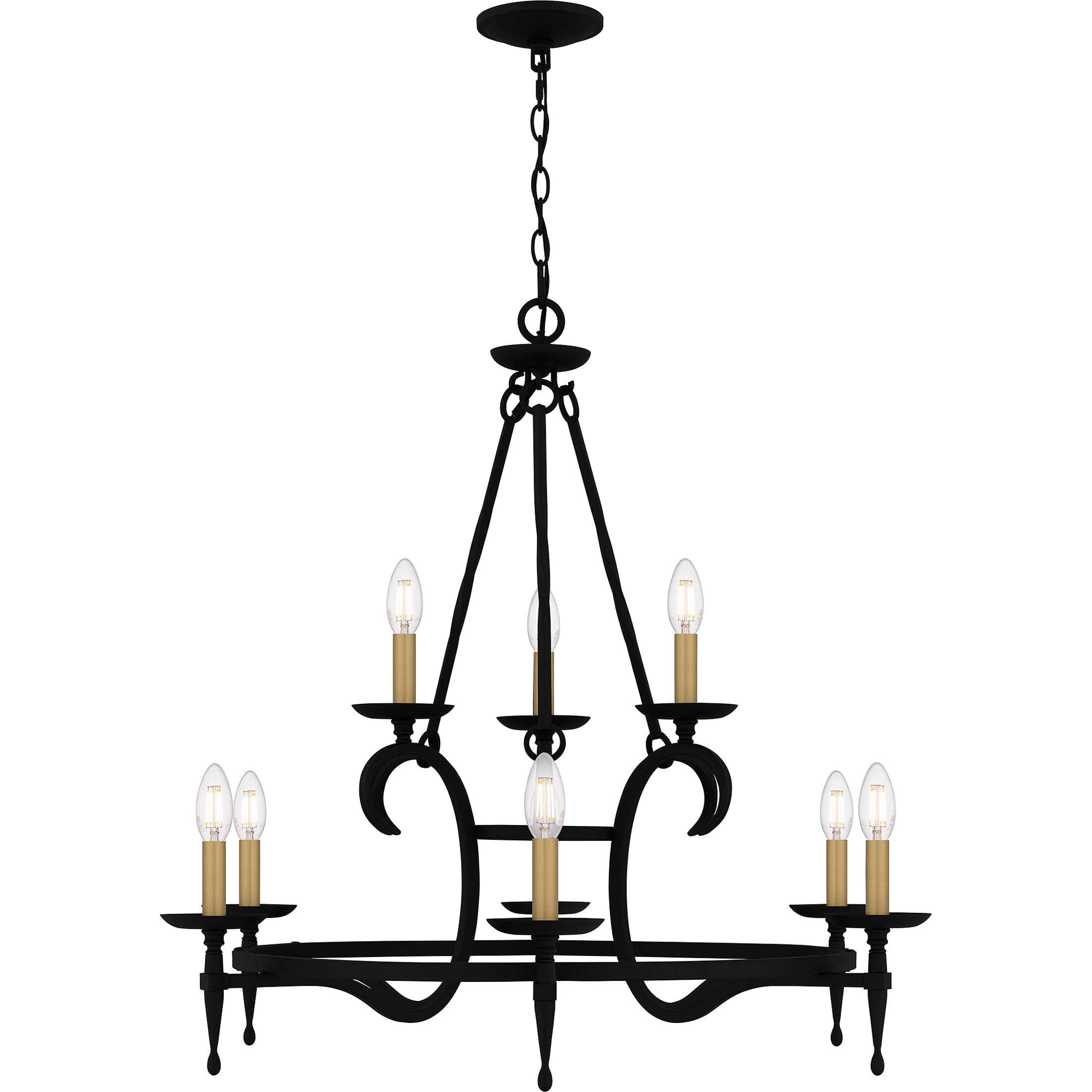 Quoizel Octavia lustr Earth Black 9 světel