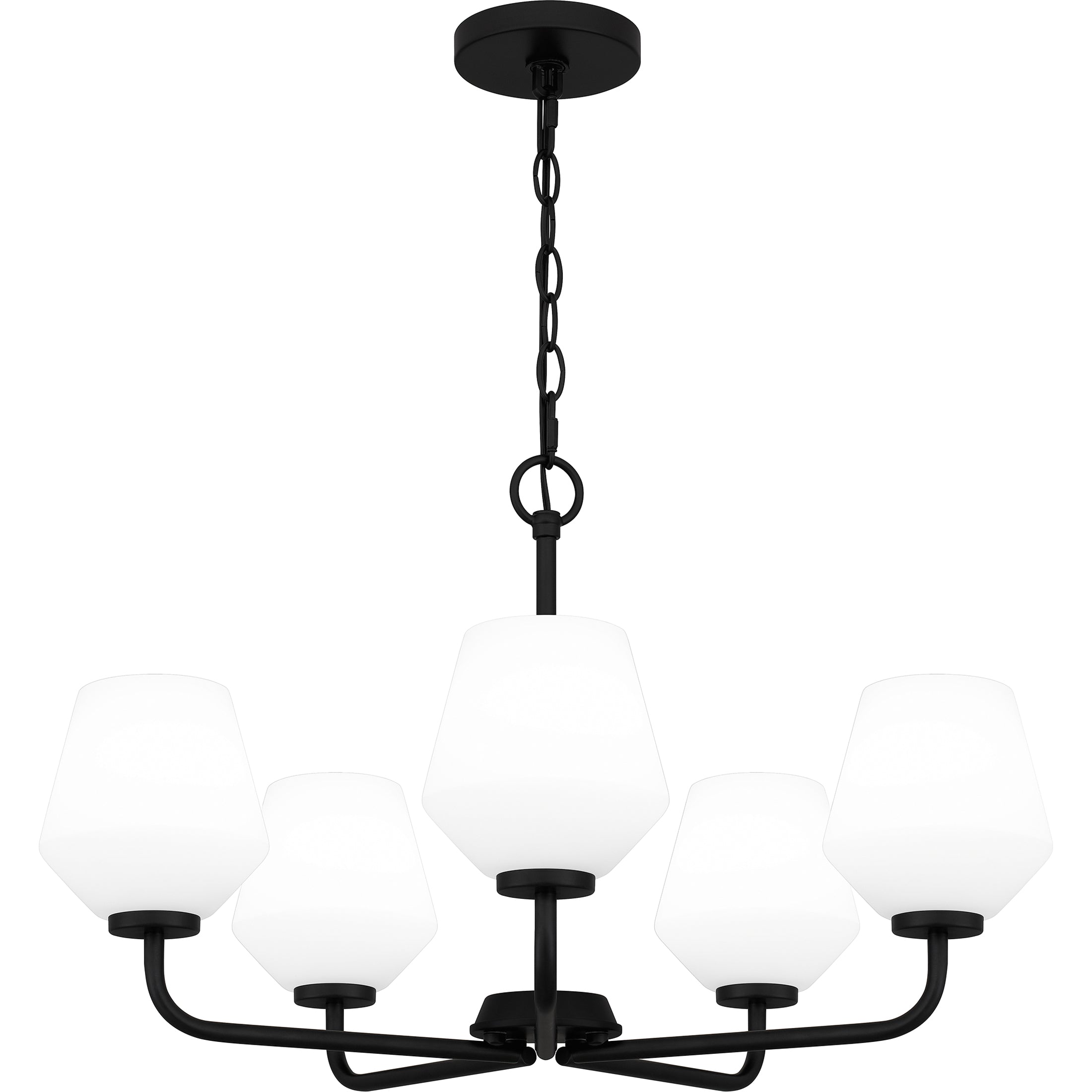 Quoizel Nielson Chandelier lustr matte black opálové sklo