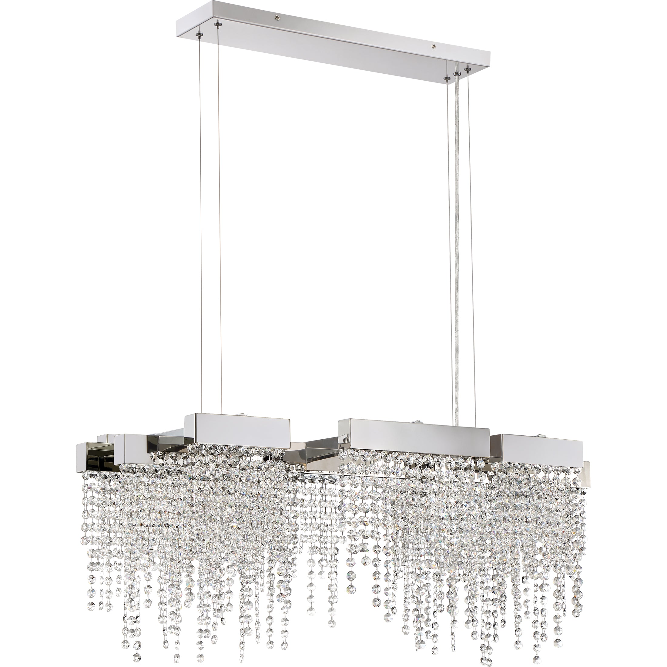 Quoizel Crystal Falls ostrovní lustr leštěný nikl