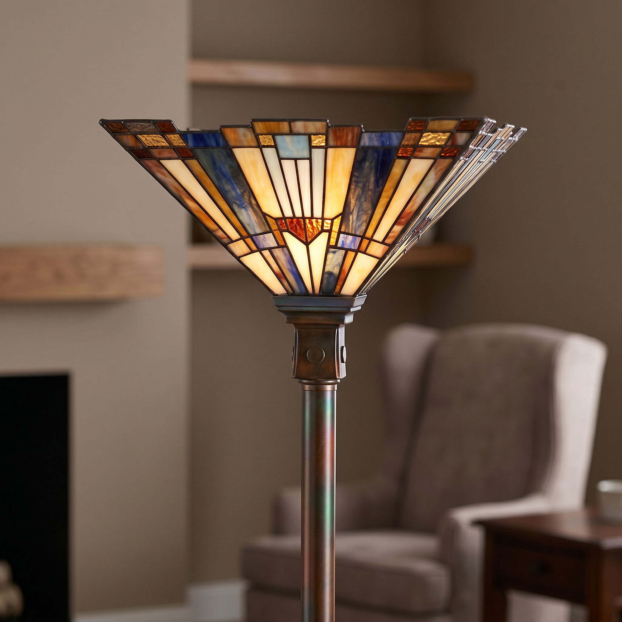 Quoizel Inglenook stojací lampa bronz 2-světelná