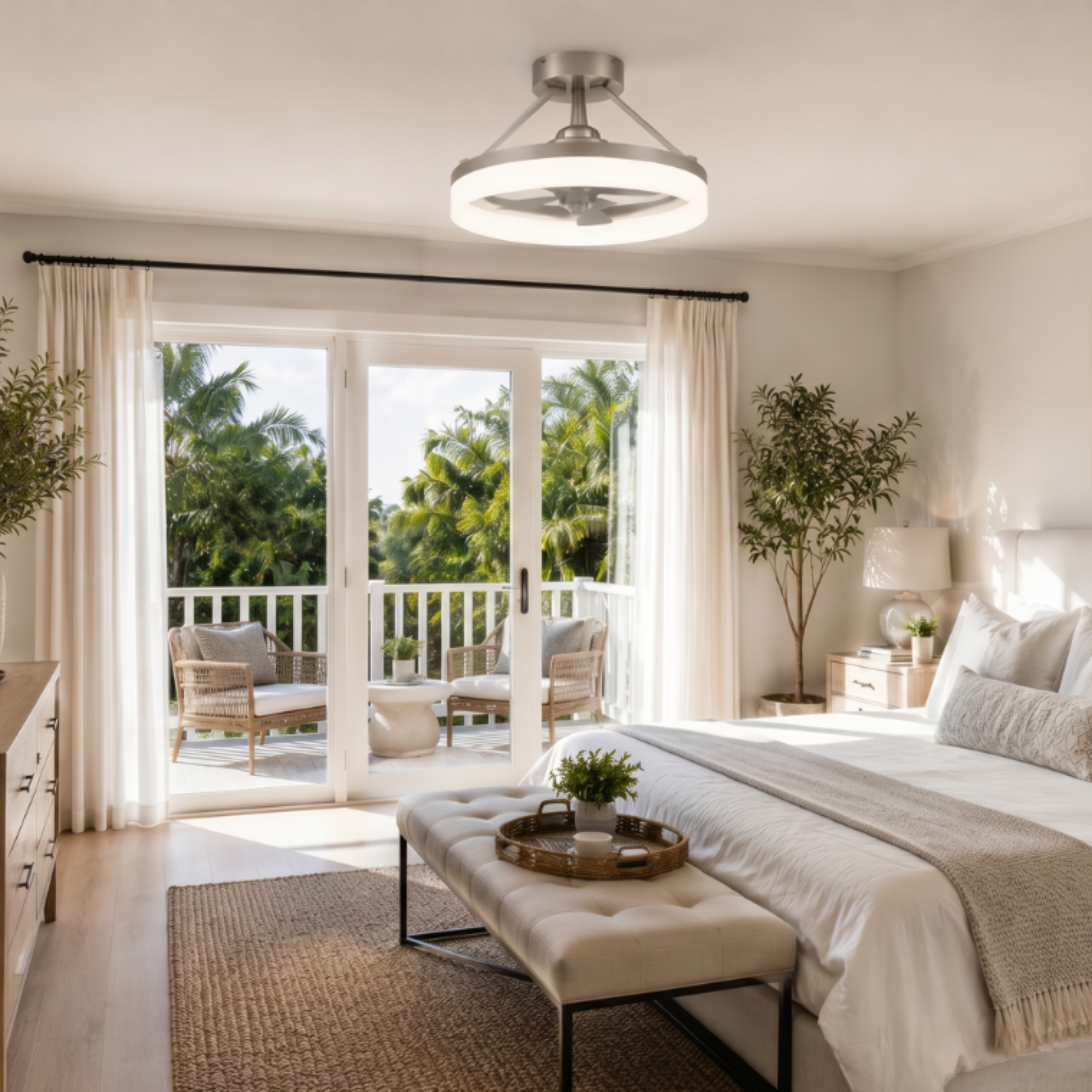 Quoizel Cohen svítidlo LED kruh brushed nickel moderní