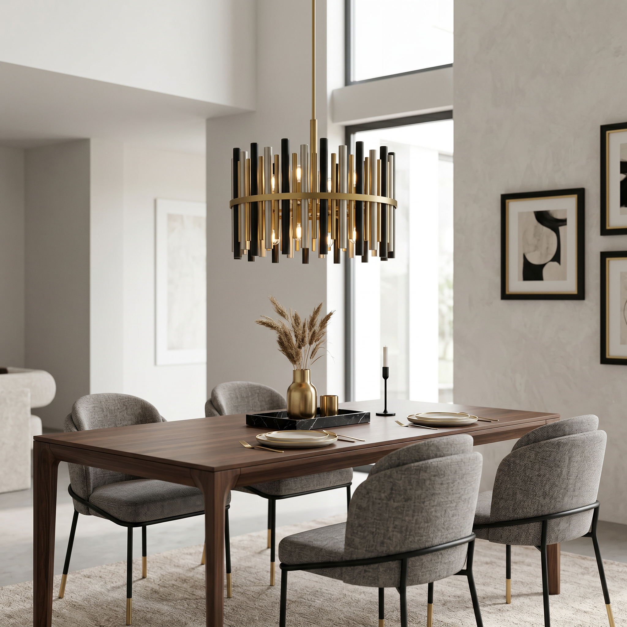 Quoizel Richards Convertible Pendant lustr 30" zlatá