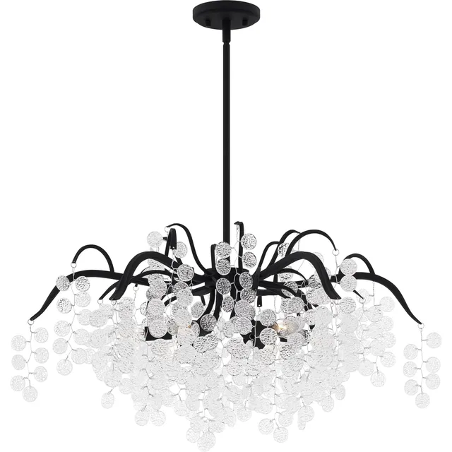 Quoizel Maple lustr earth black čiré sklo
