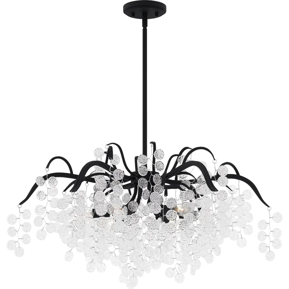 Quoizel Maple lustr earth black čiré sklo