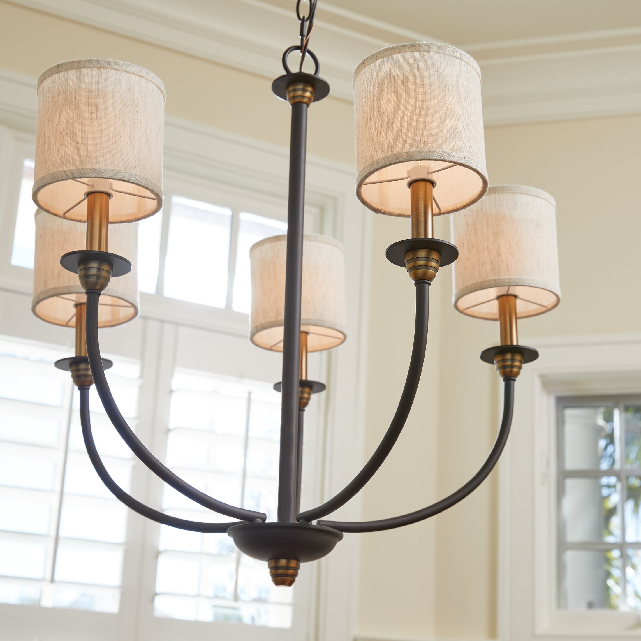 Quoizel Audley Chandelier lustr 5-Light Old Bronze textil