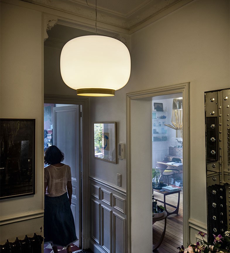 Foscarini Chouchin 1 Reverse závěsné světlo bílé sklo