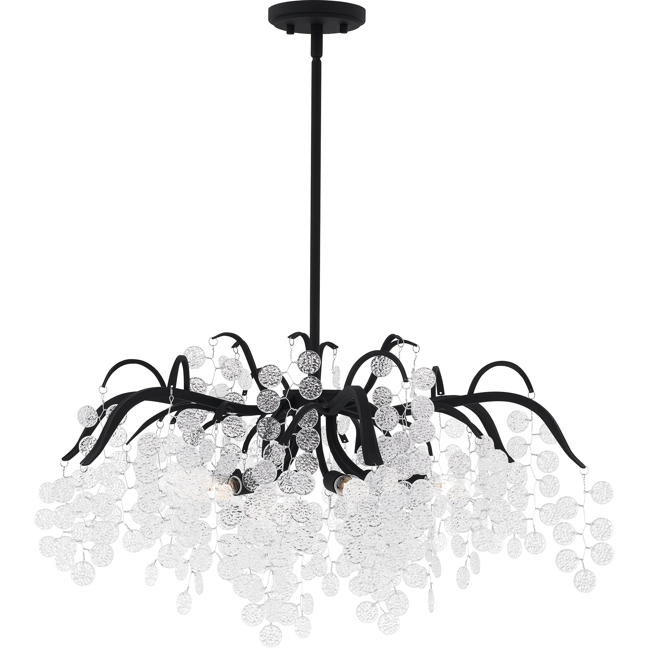Quoizel Maple lustr earth black čiré sklo