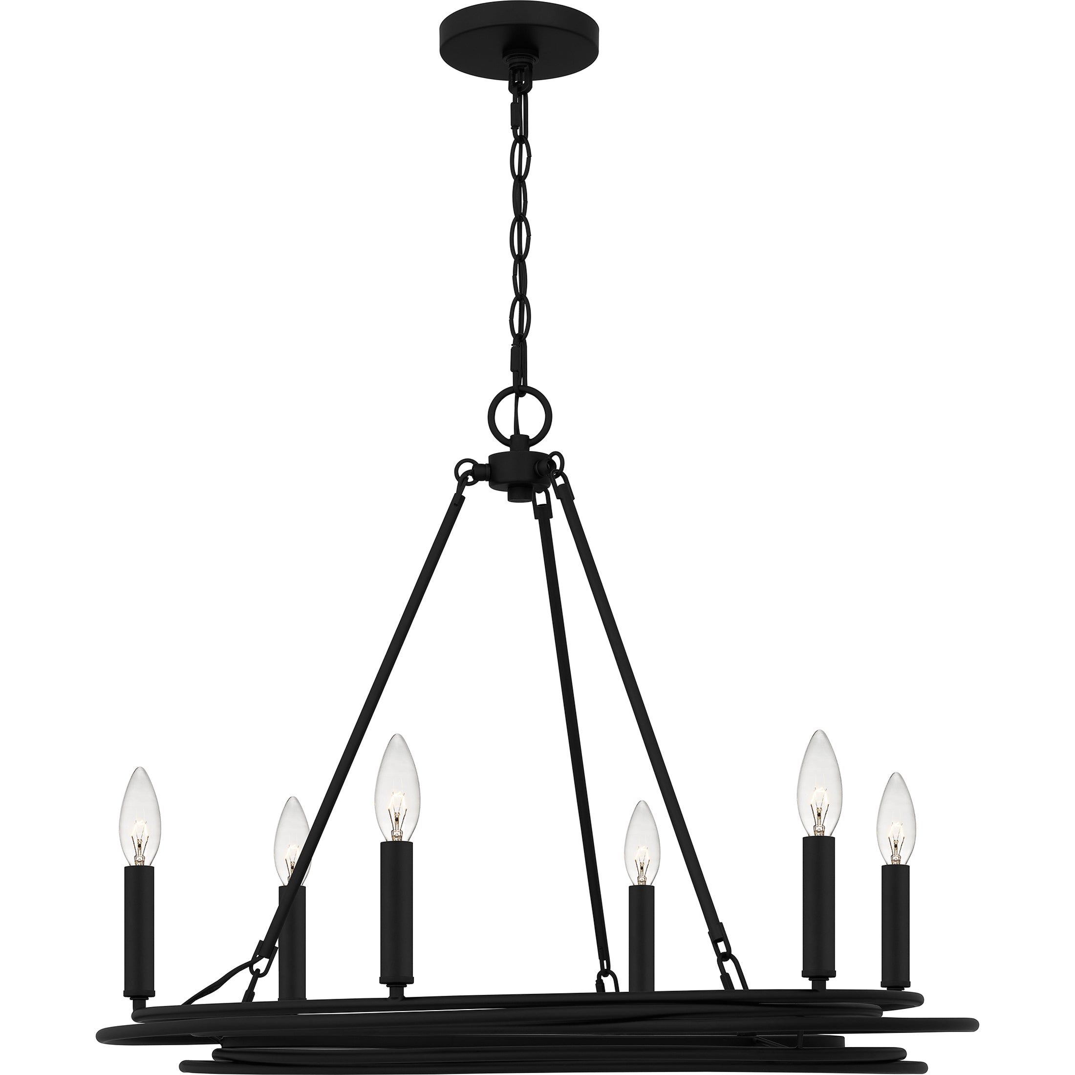 Quoizel Calliope Chandelier lustr matte black kruhy