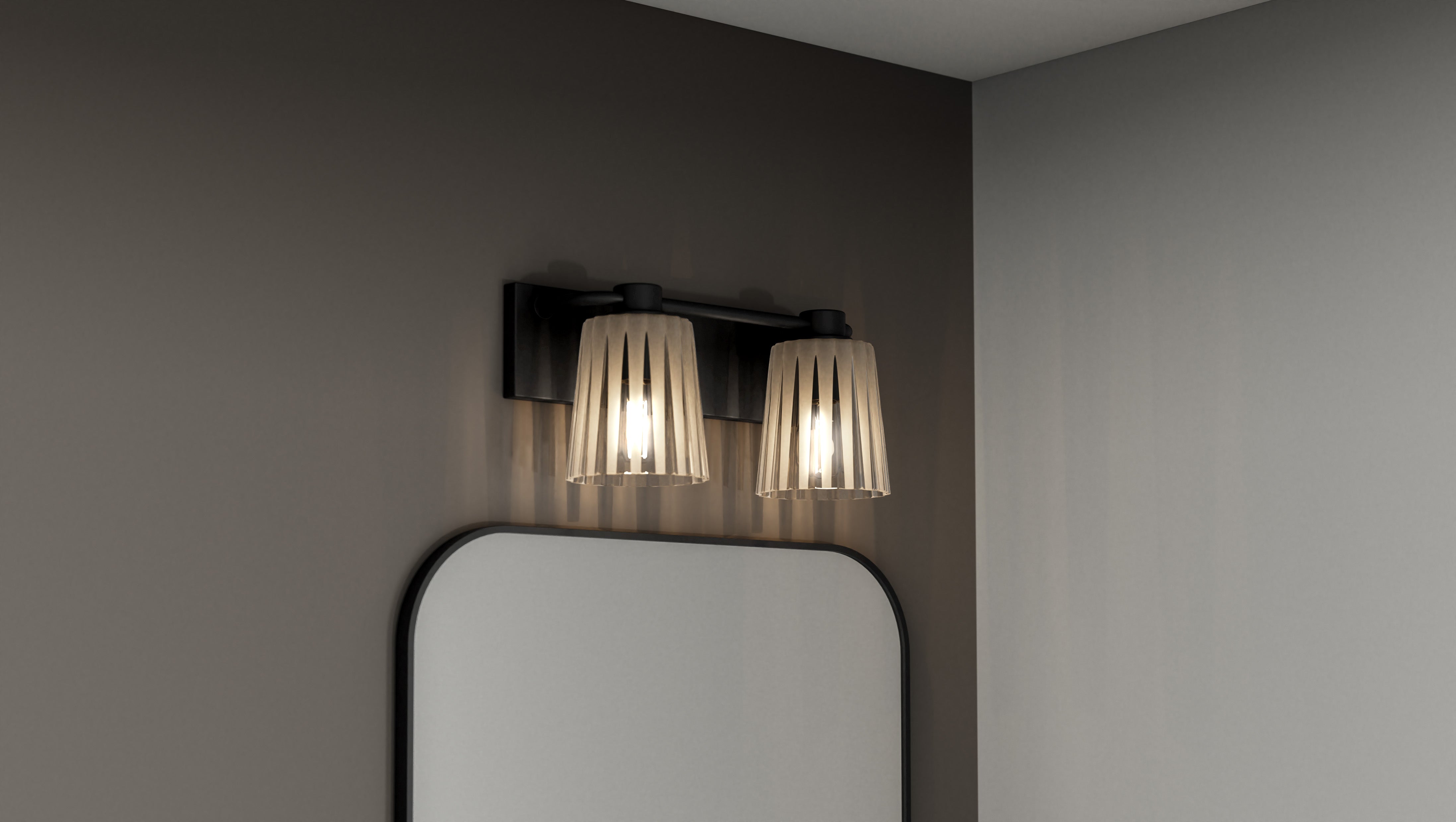 Quoizel Gray Bath Light koupelnové svítidlo 2 světla černé