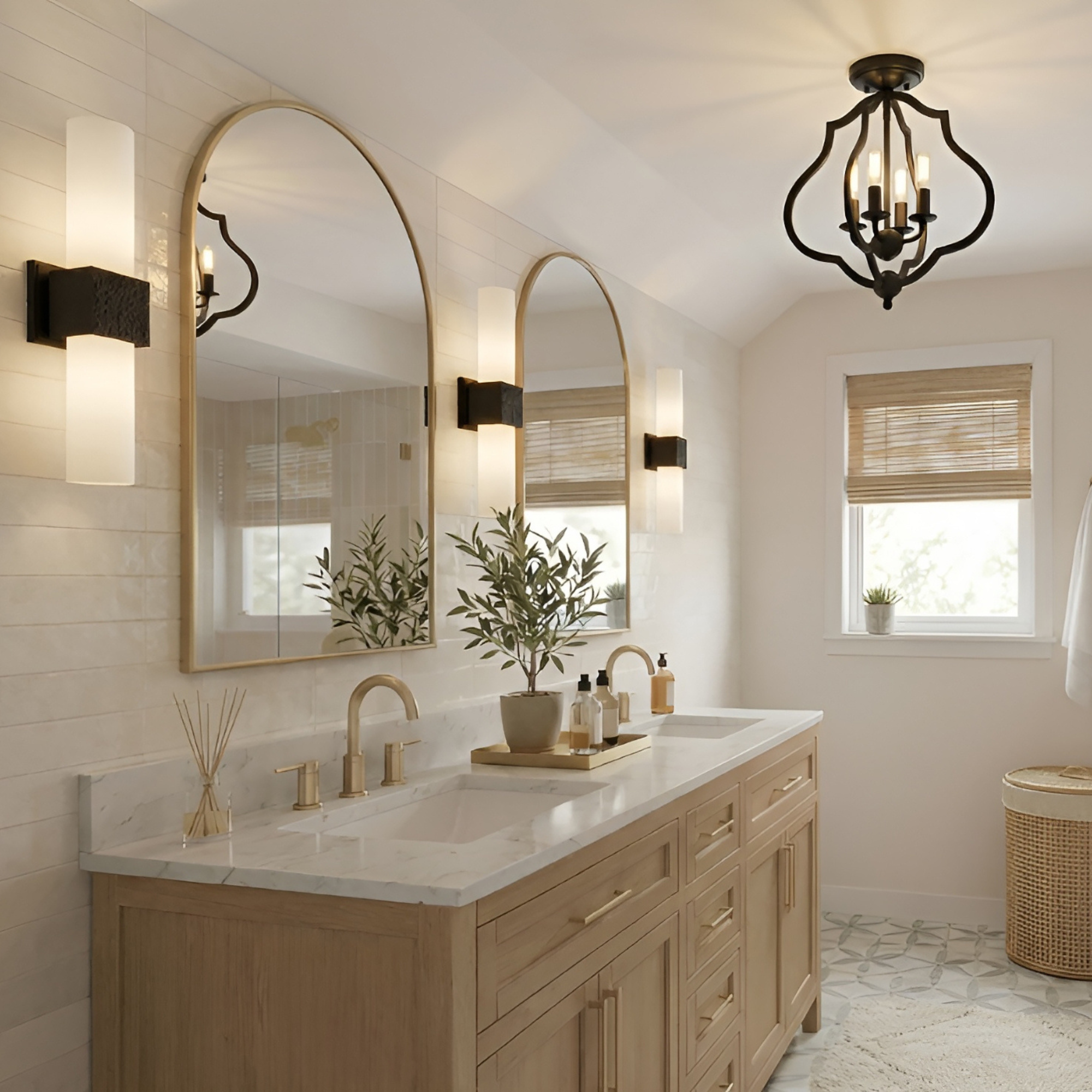 Quoizel O'Keefe Semi-Flush stropní svítidlo matná černá