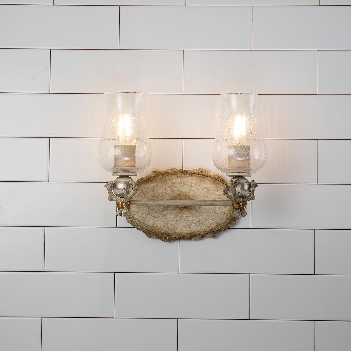 Gilded Nola Trellis 2 Light Bath Bar koupelnové svítidlo putty