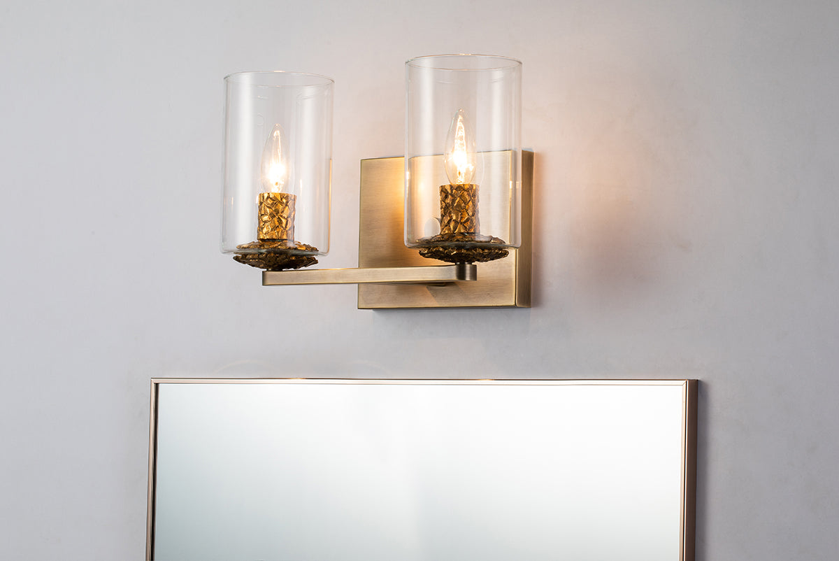 Gilded Nola Bolivar 2 Light koupelnové světlo čiré