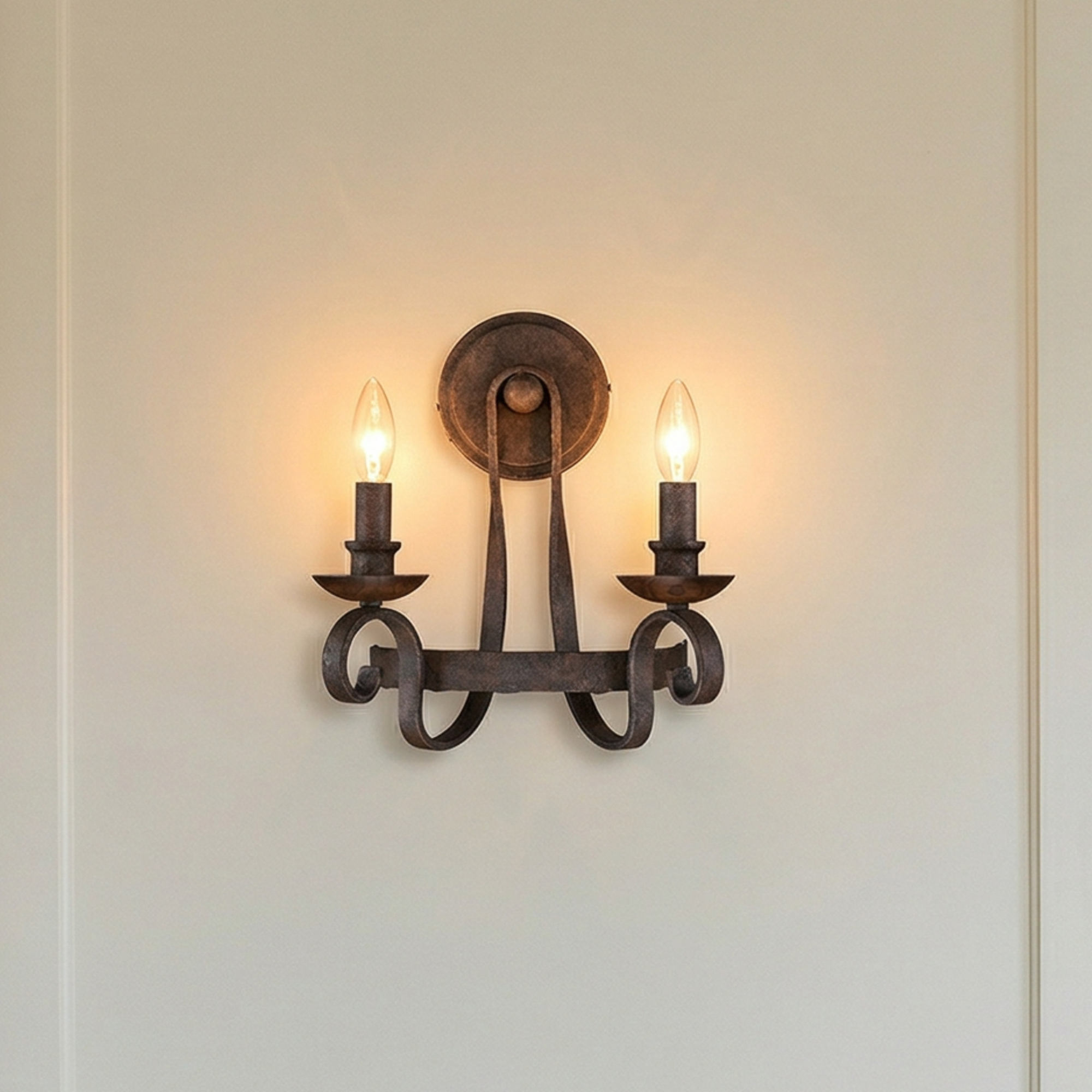 Quoizel Noble nástěnné svítidlo rustic black dřevo