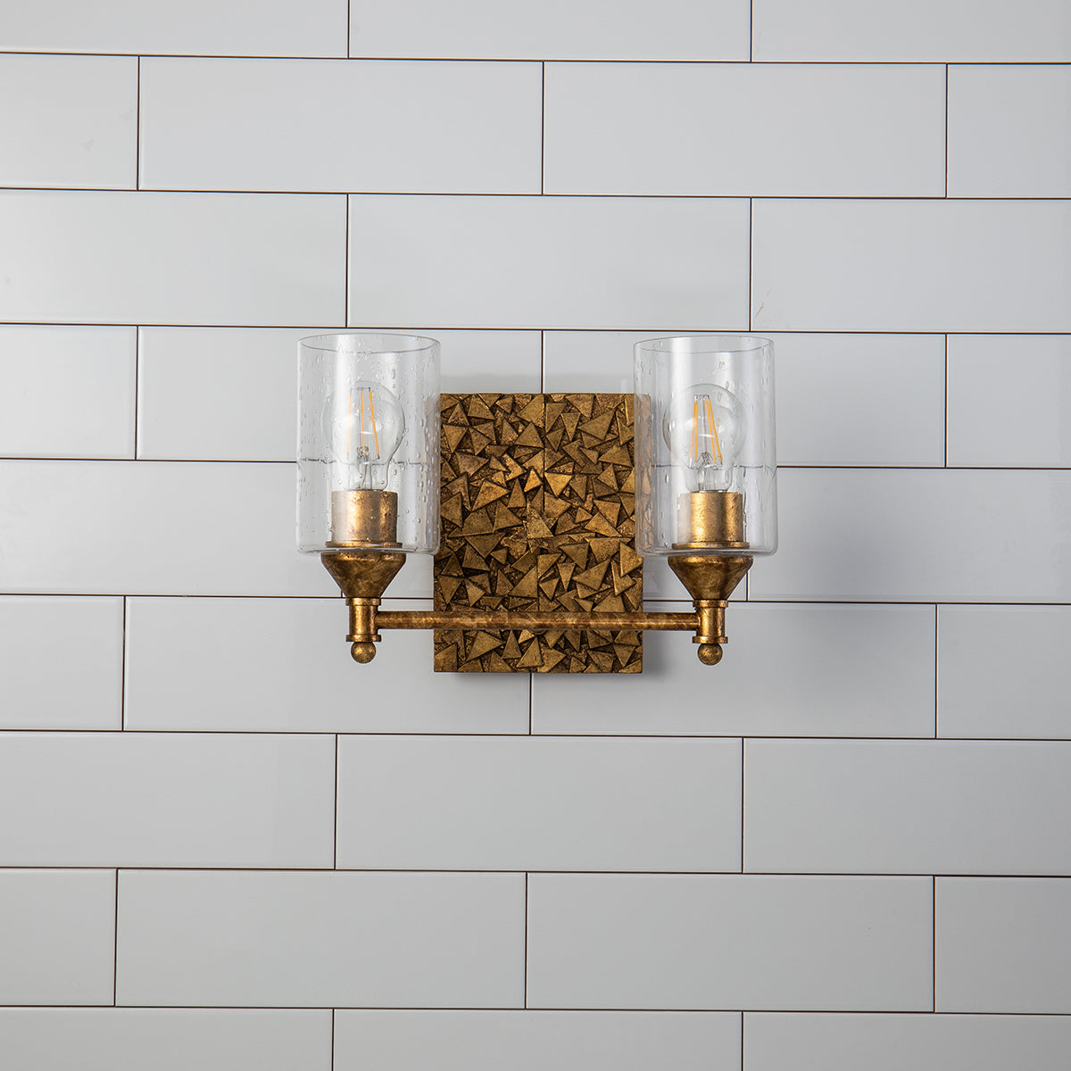 Gilded Nola Mosaic koupelnové svítidlo starožitná zlatá 2 světla