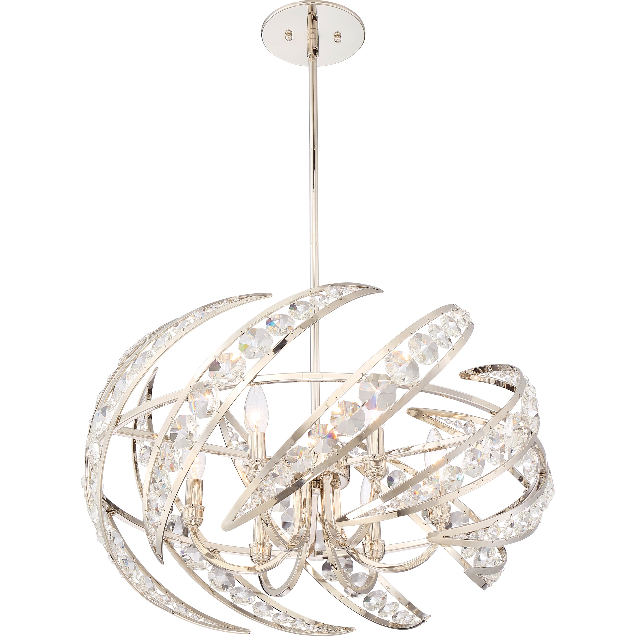 Quoizel Crescent Pendant závěsné svítídlo polished nickel