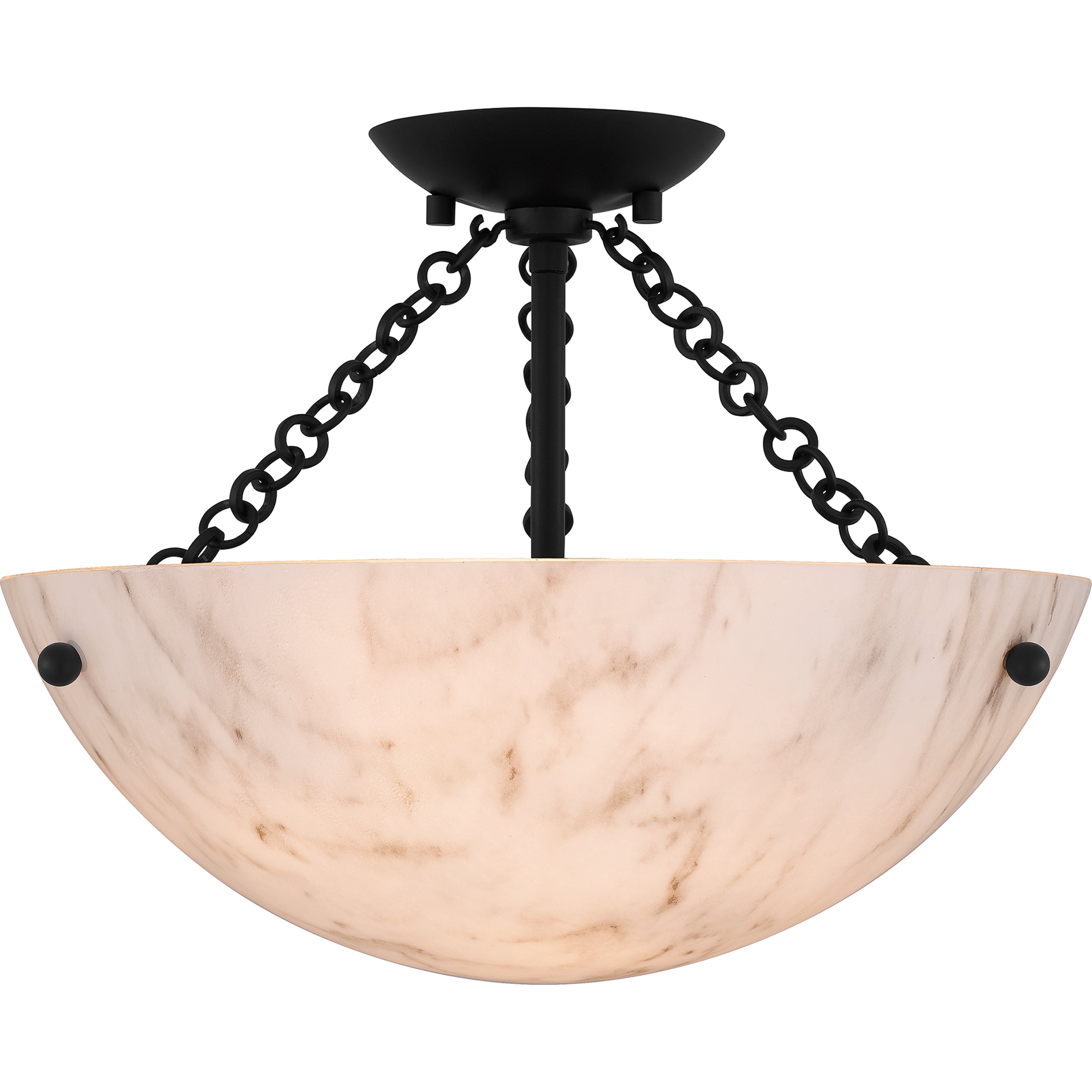 Quoizel Baylor Semi-Flush stropní svítidlo zlaté alabastr