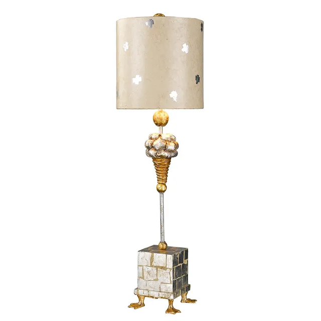 Gilded Nola Pompadour X stolní lampa stříbrno-zlatá