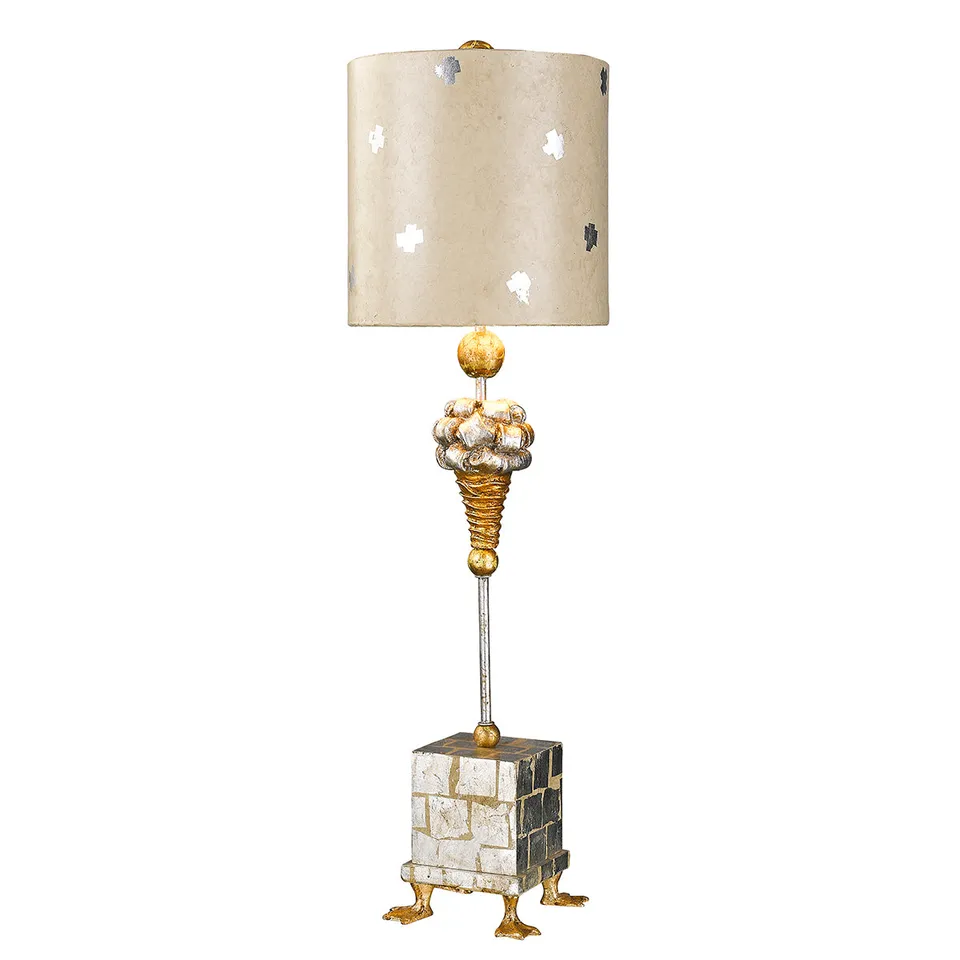 Gilded Nola Pompadour X stolní lampa stříbrno-zlatá