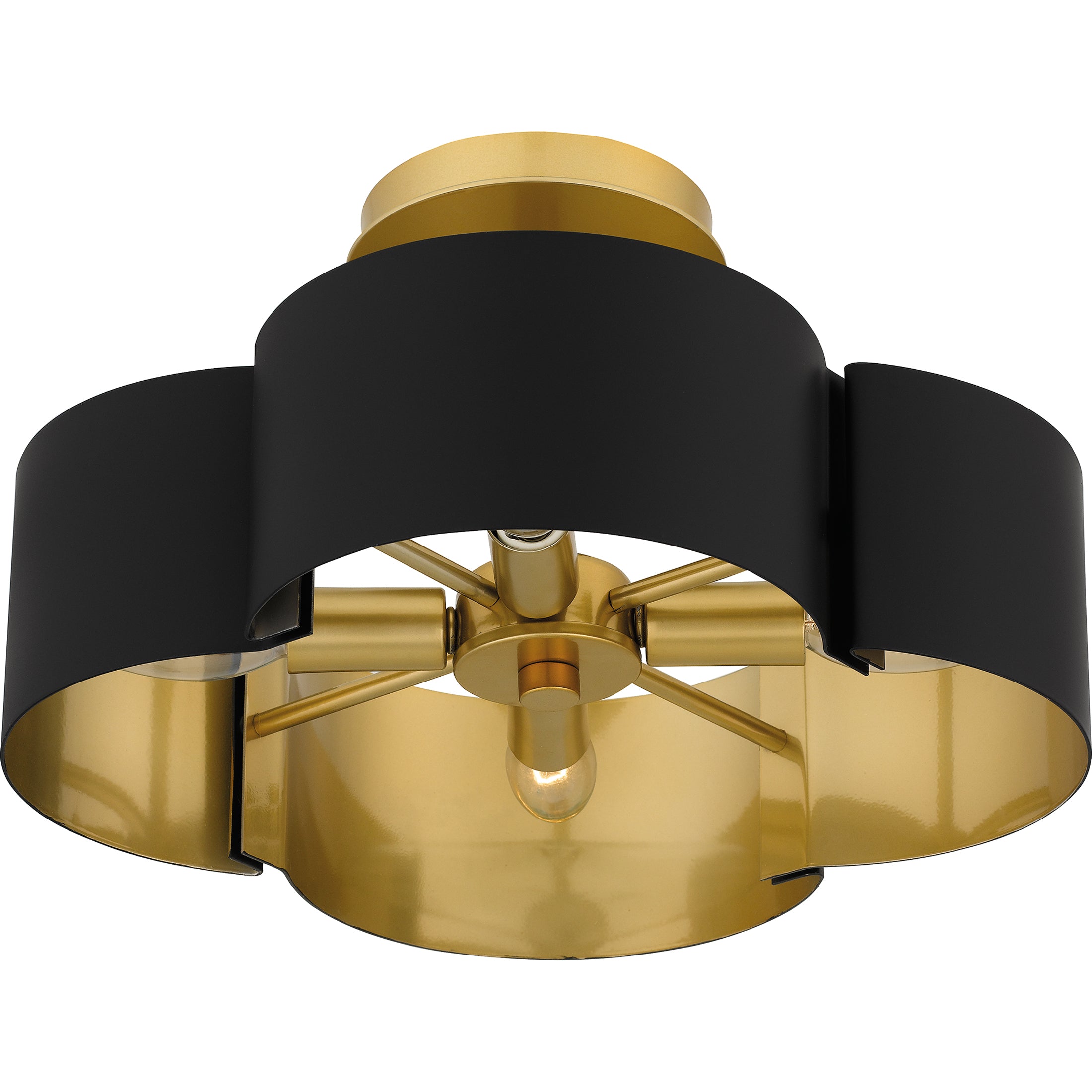 Quoizel Balsam Semi-Flush stropní svítídlo se zlatým vnitřkem