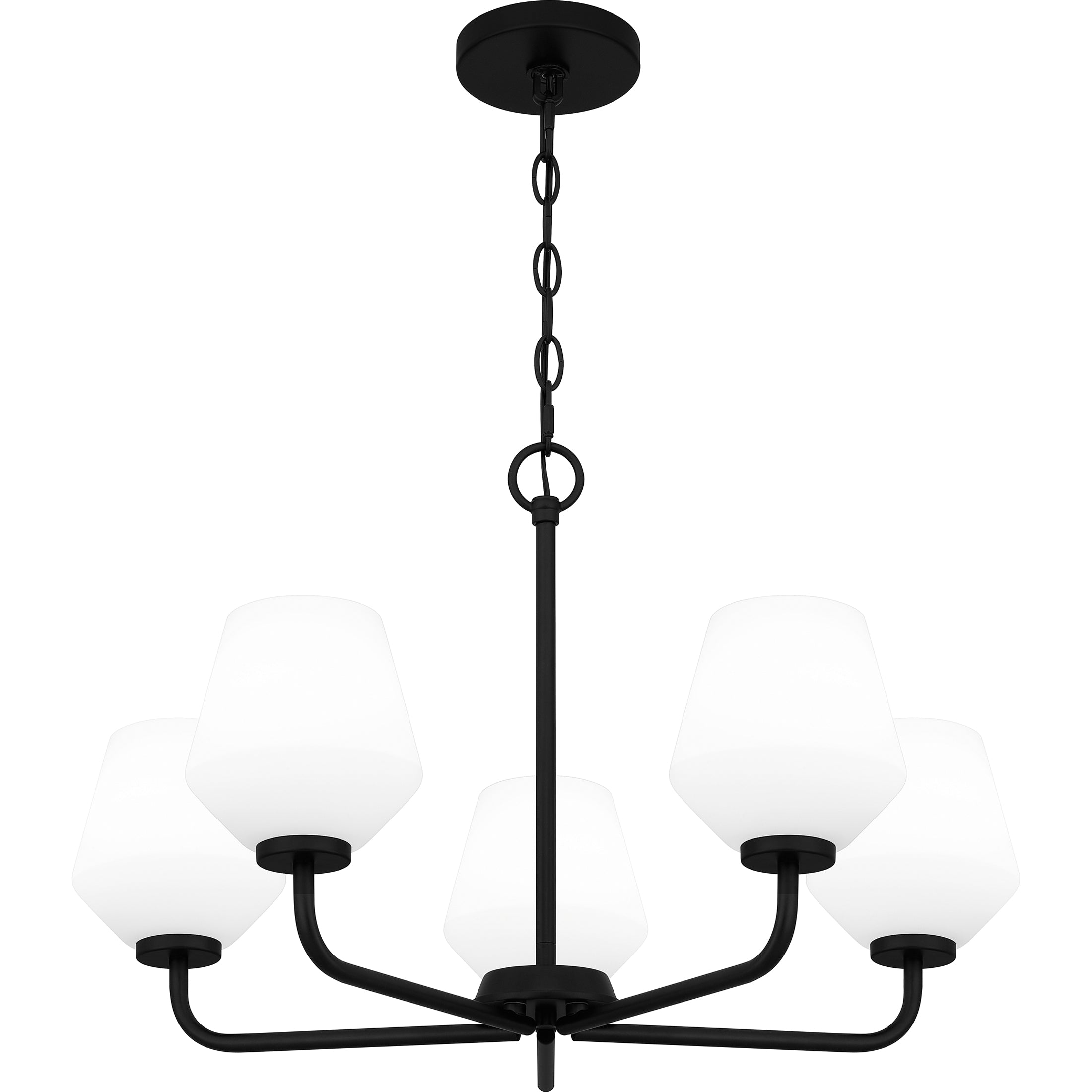 Quoizel Nielson Chandelier lustr matte black opálové sklo