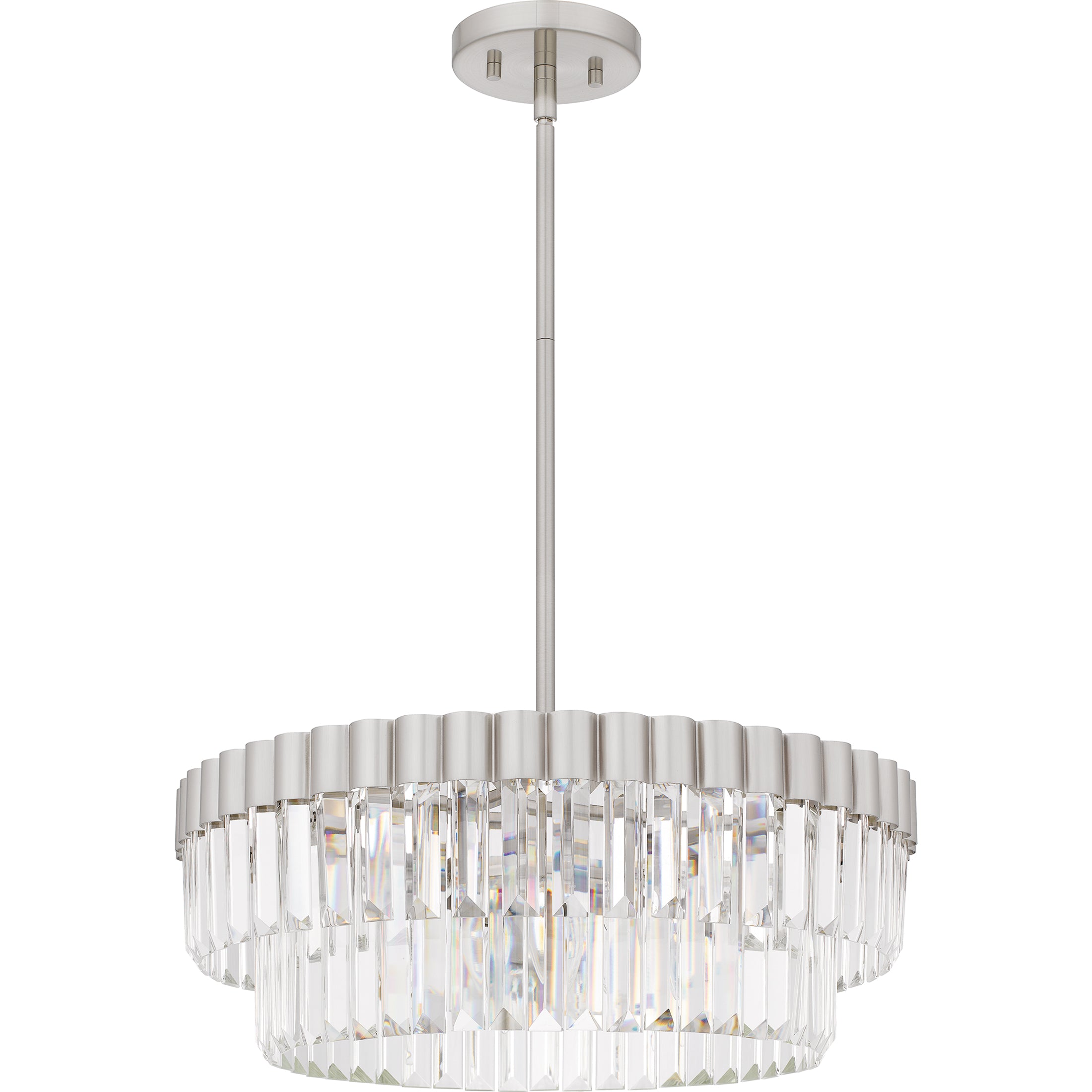 Quoizel Starlight Pendant lustr brushed nickel křišťál