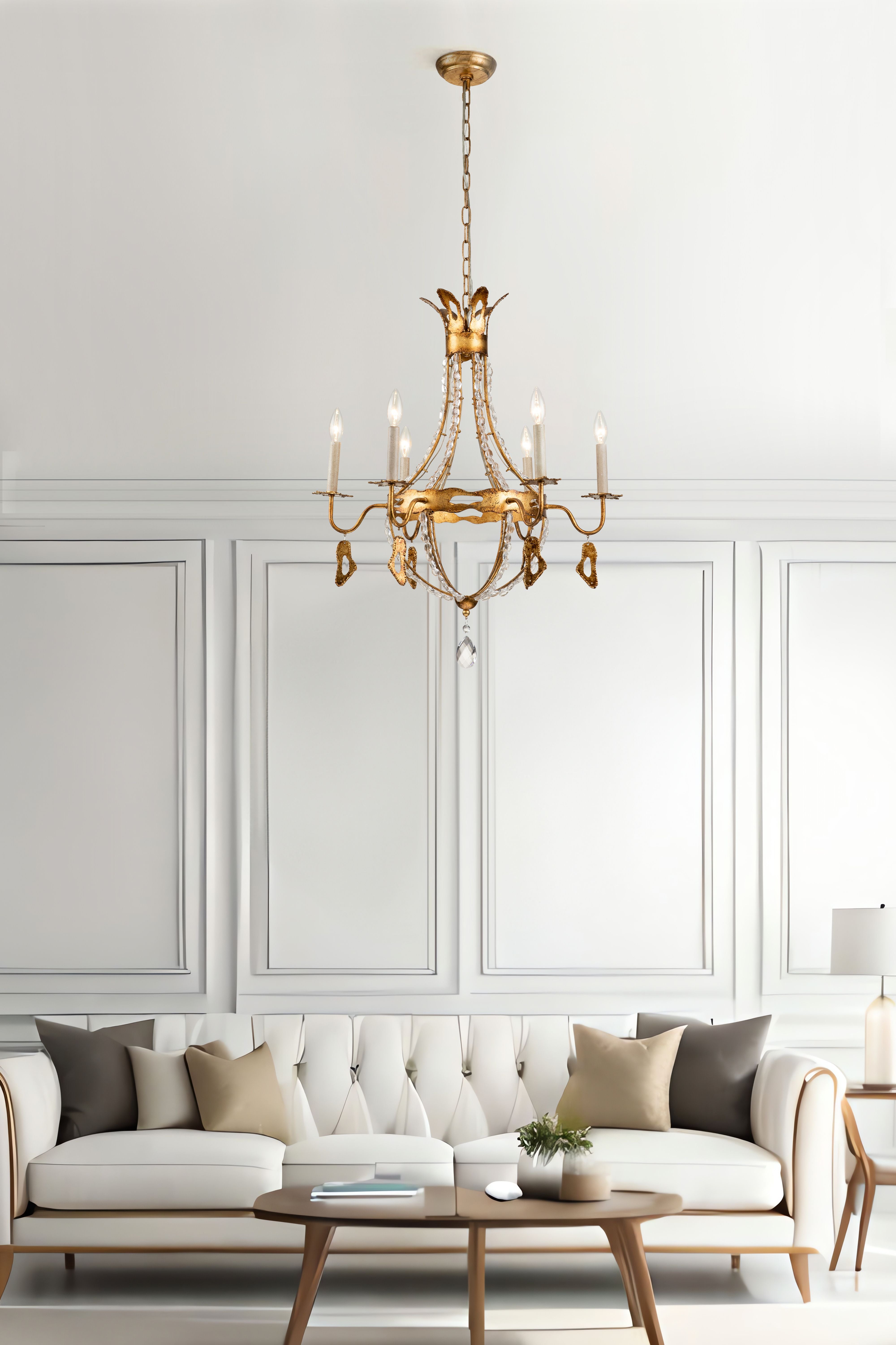 Gilded Nola Monteleone 6 Light lustr 6 světel