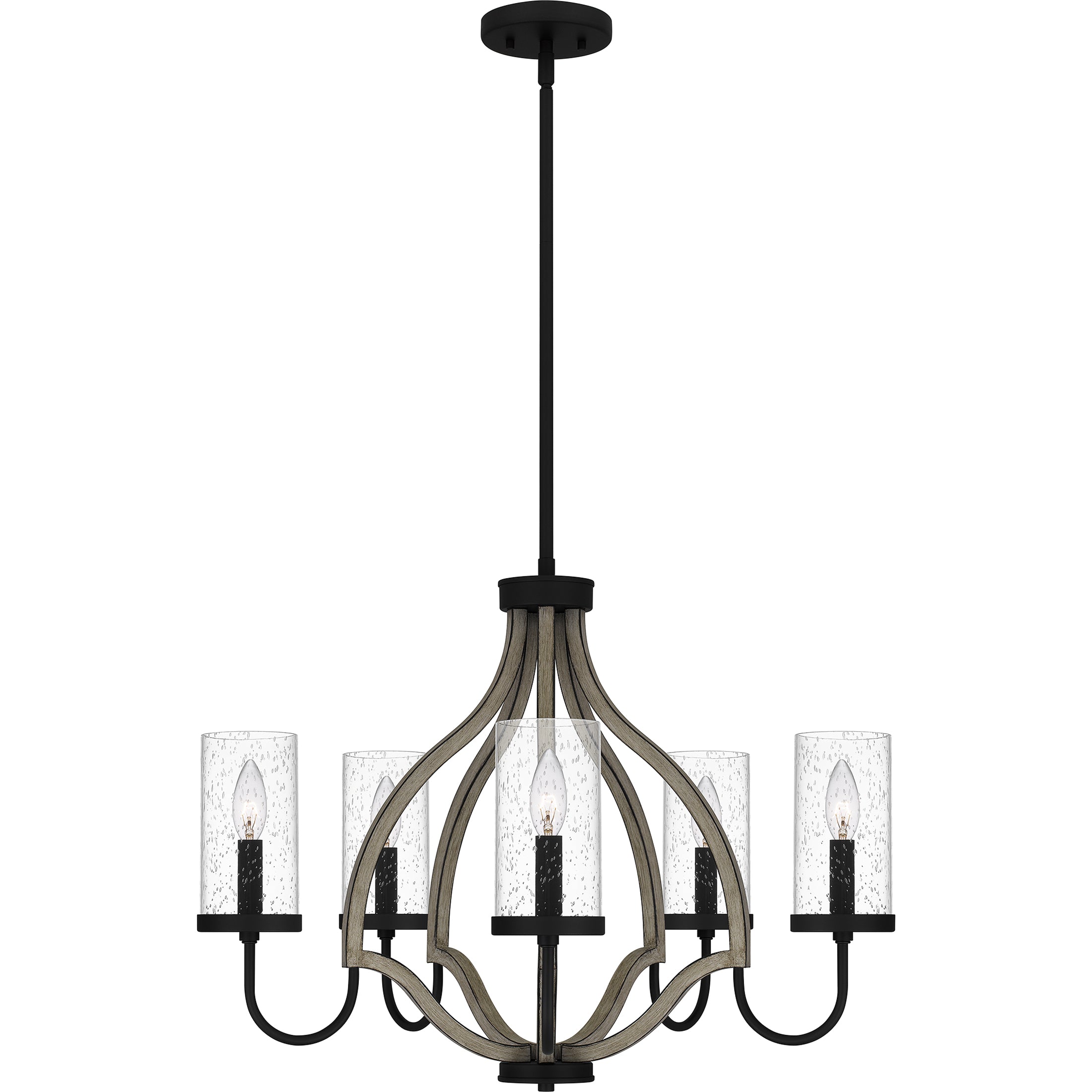 Quoizel Cornelia Chandelier lustr černý se dřevem