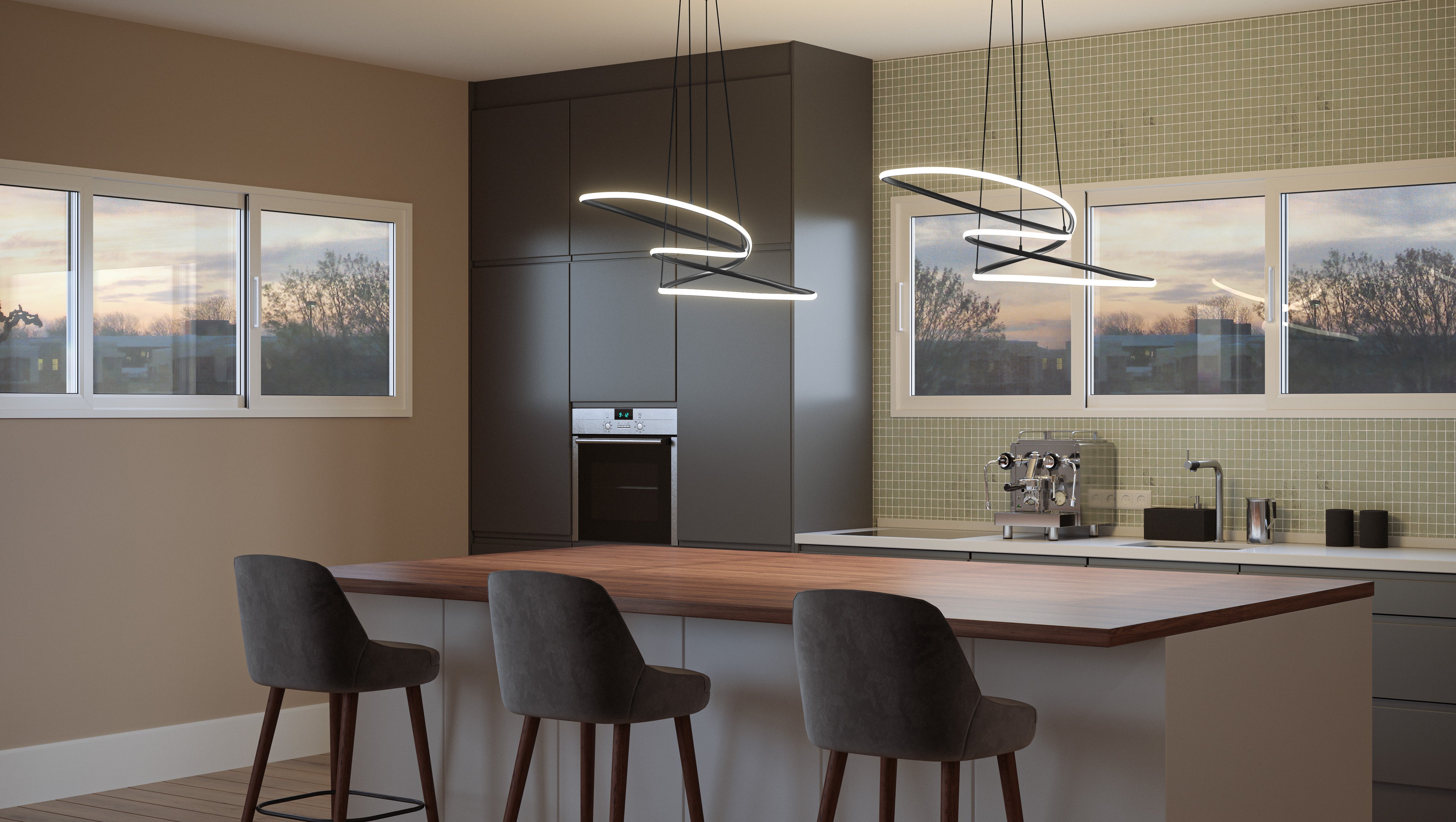 Quoizel Ovard LED závěsné svítidlo černé moderní