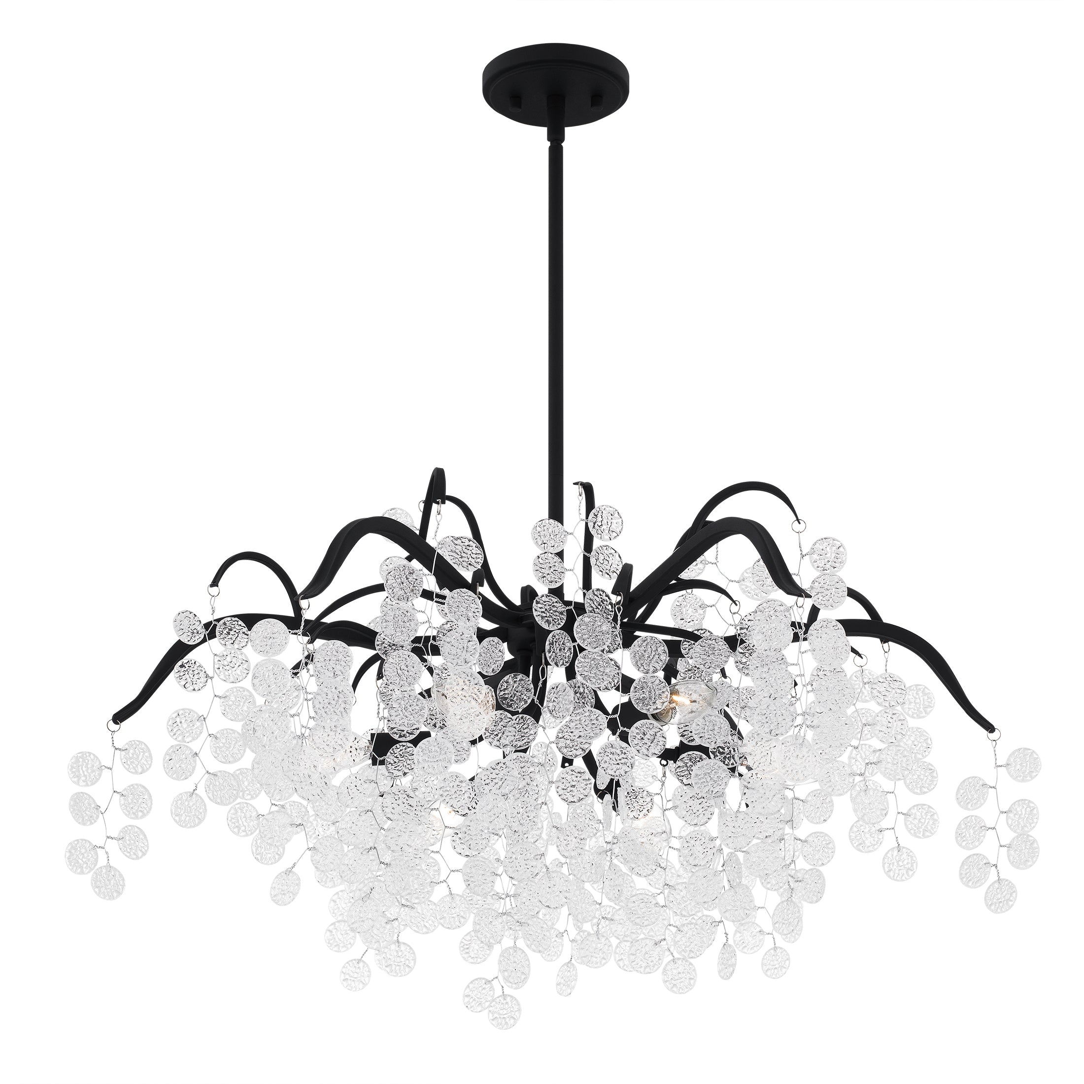 Quoizel Maple lustr earth black čiré sklo