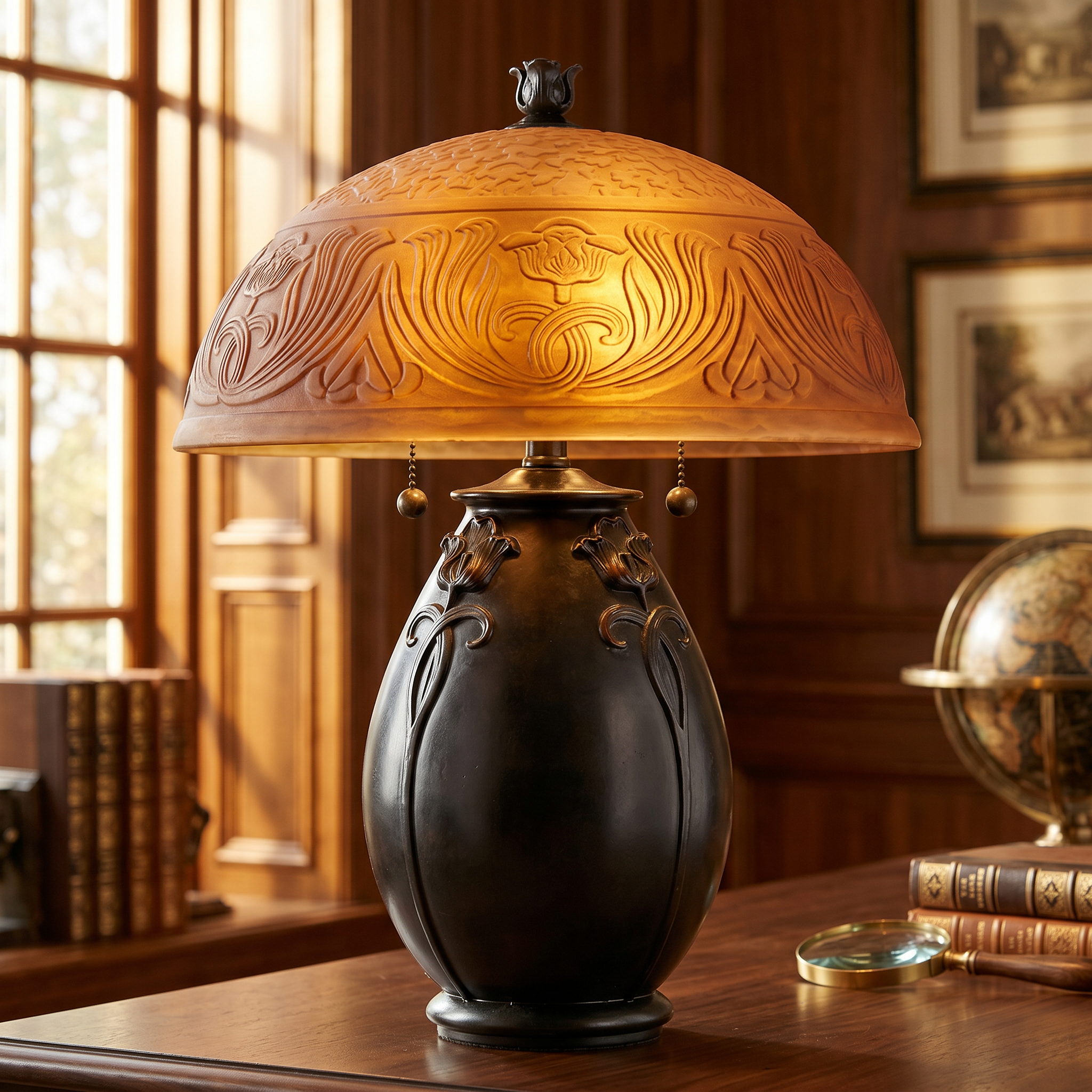 Quoizel Glenhaven stolní lampa teco rossa