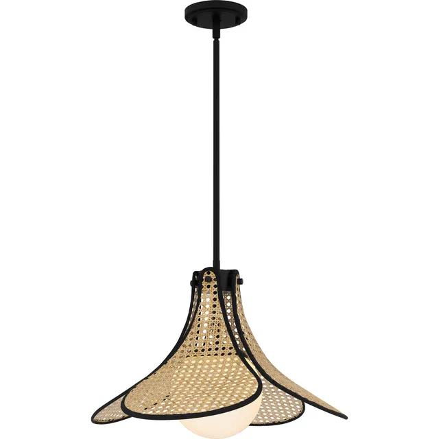 Quoizel Delilah Pendant závěsné světlo matte black ratan