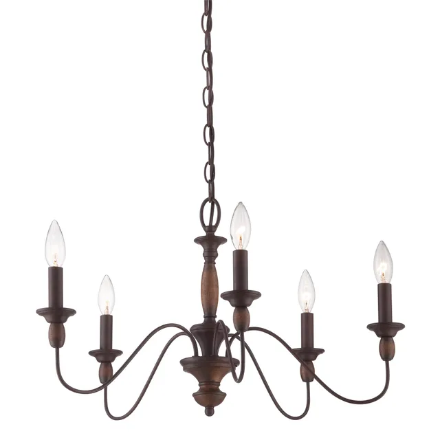 Quoizel Holbrook Chandelier lustr tuscan brown dřevo