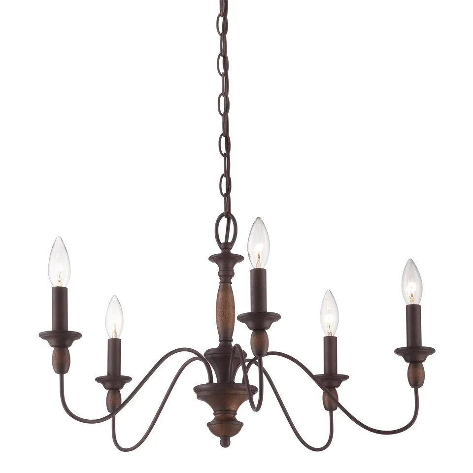 Quoizel Holbrook Chandelier lustr tuscan brown dřevo