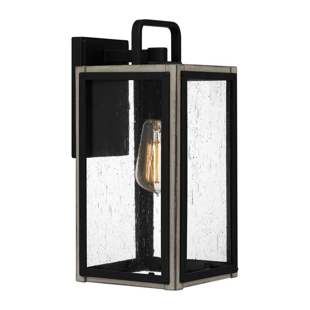 Quoizel Bramshaw venkovní nástěnná lampa matte black dřevo