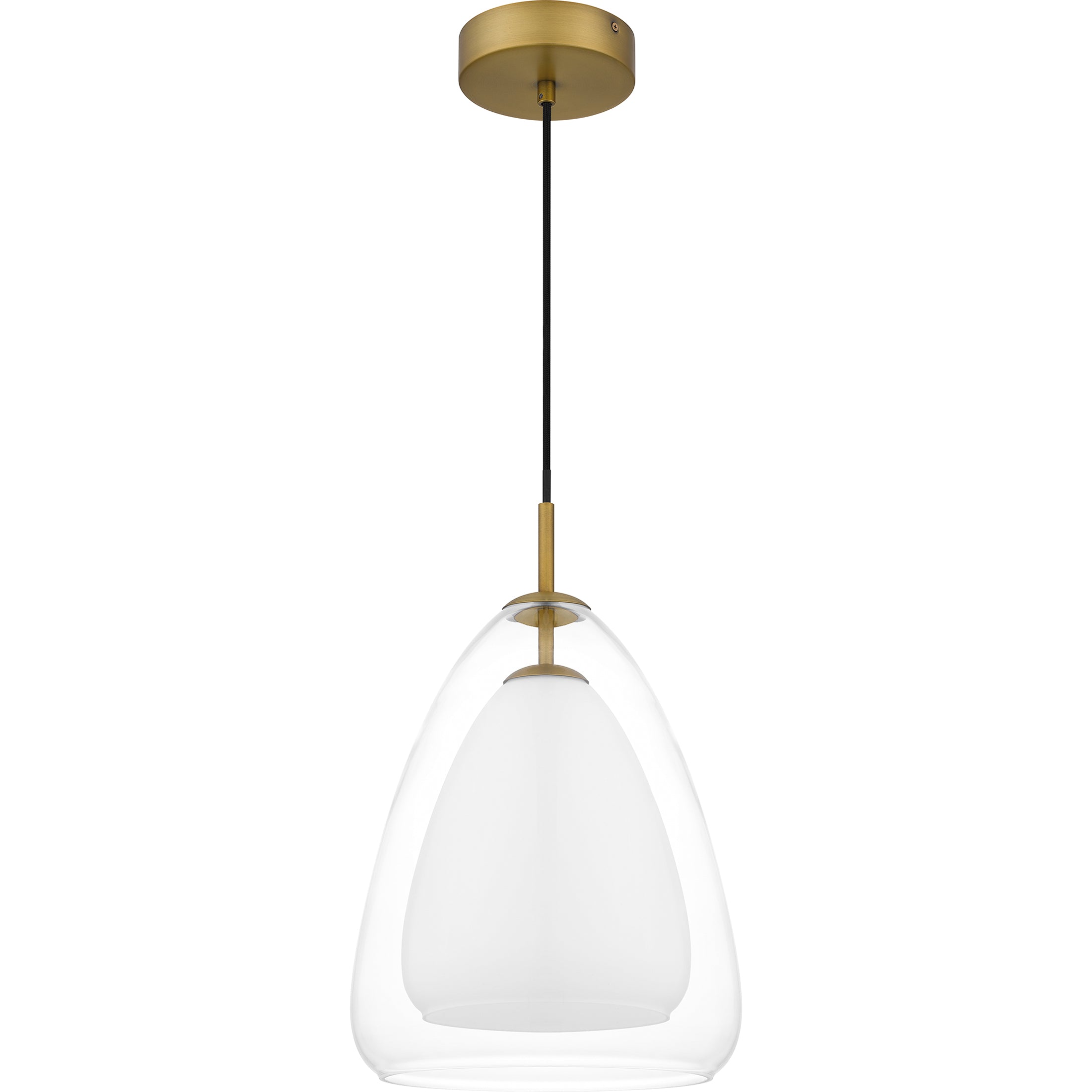Quoizel Aero Pendant závěsné svítídlo Aged Brass sklo