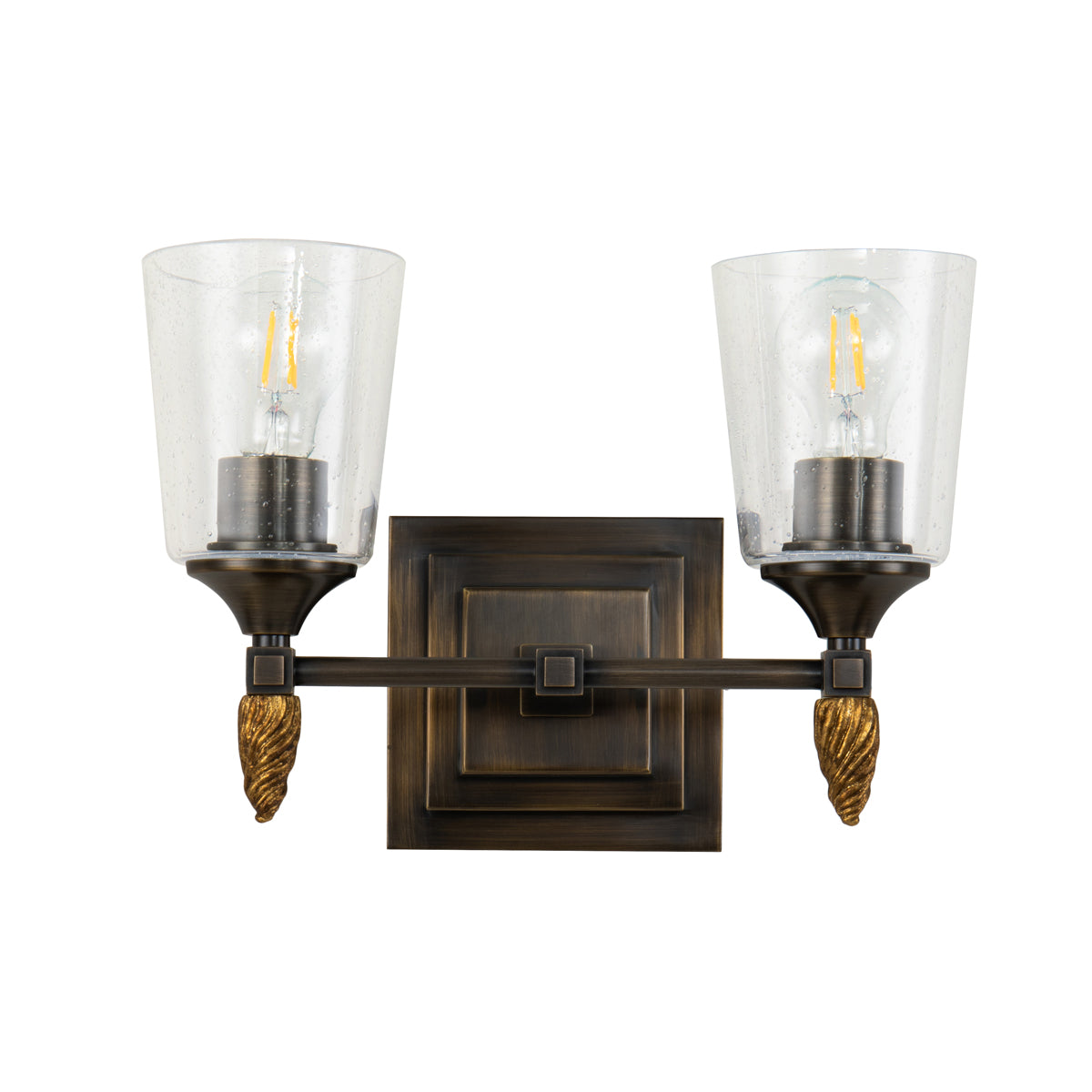 Gilded Nola Vetiver 2 Light koupelnové svítidlo čiré