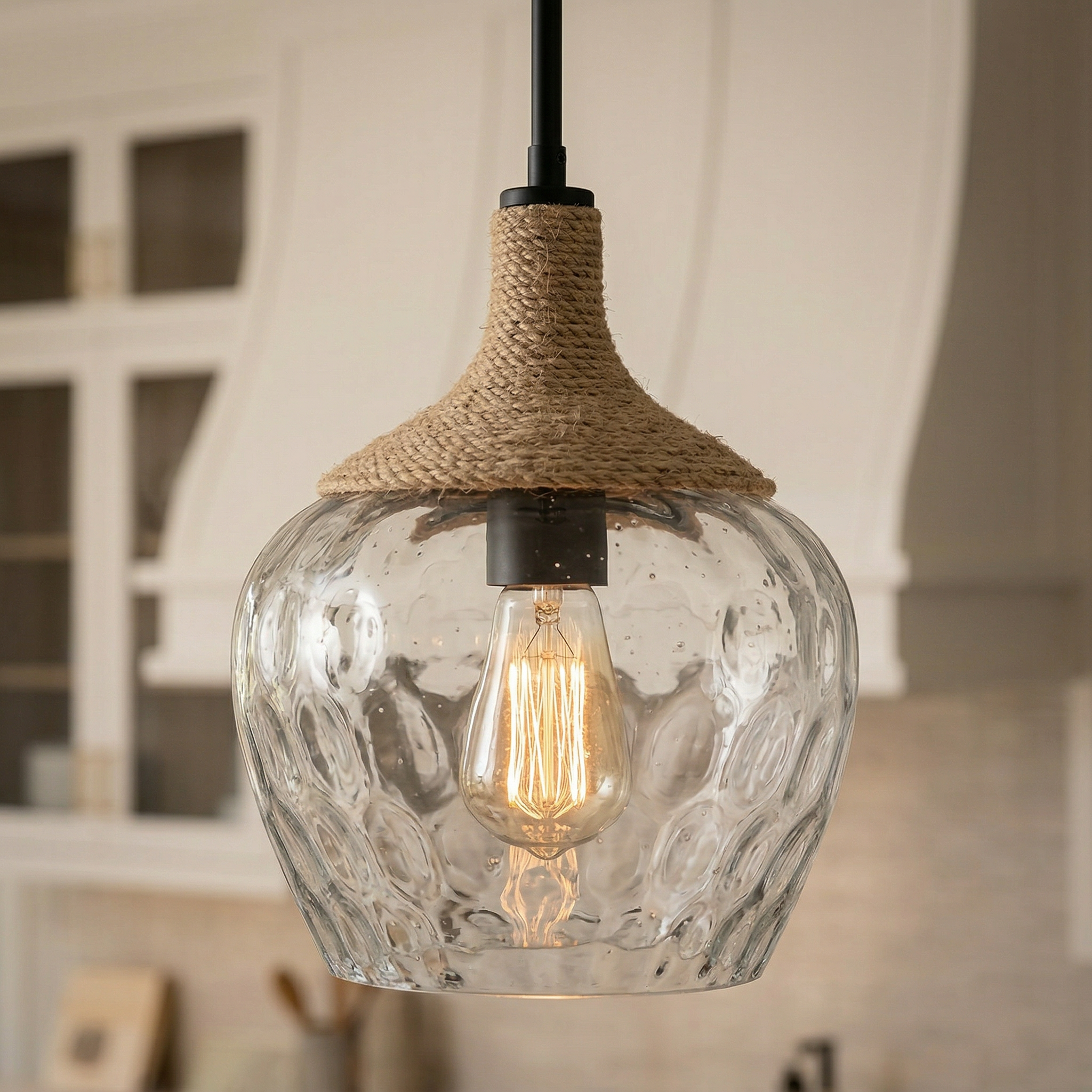 Quoizel Royer mini pendant matte black skleněný