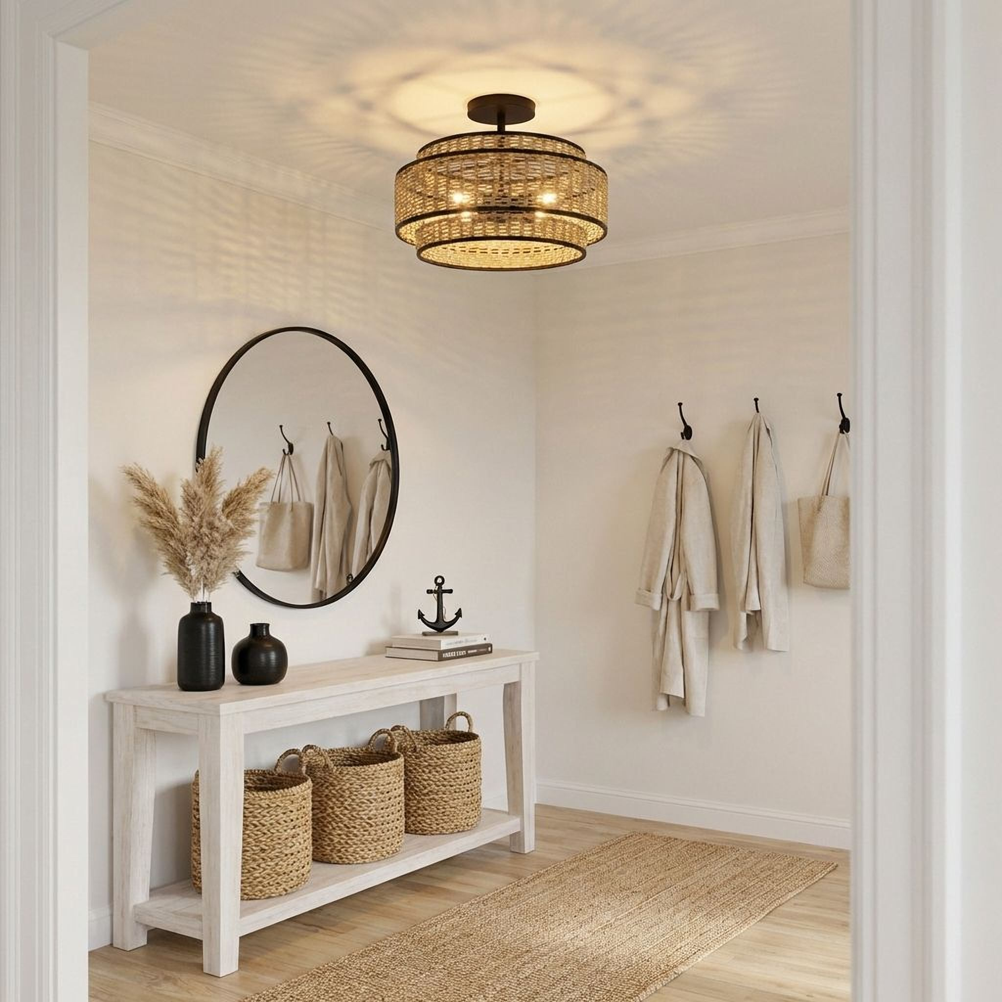Quoizel Teton Semi-Flush Mount stropní svítidlo černá 40 cm