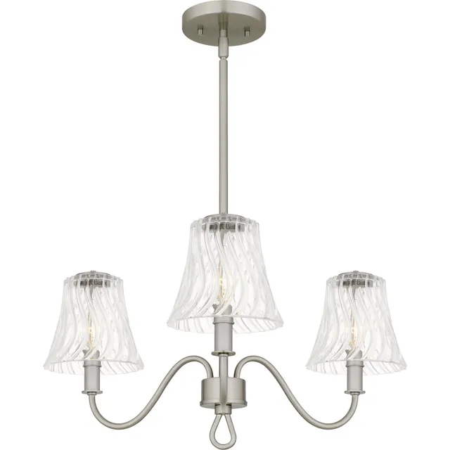 Quoizel McKinney lustr 3-light Matte Black skleněný