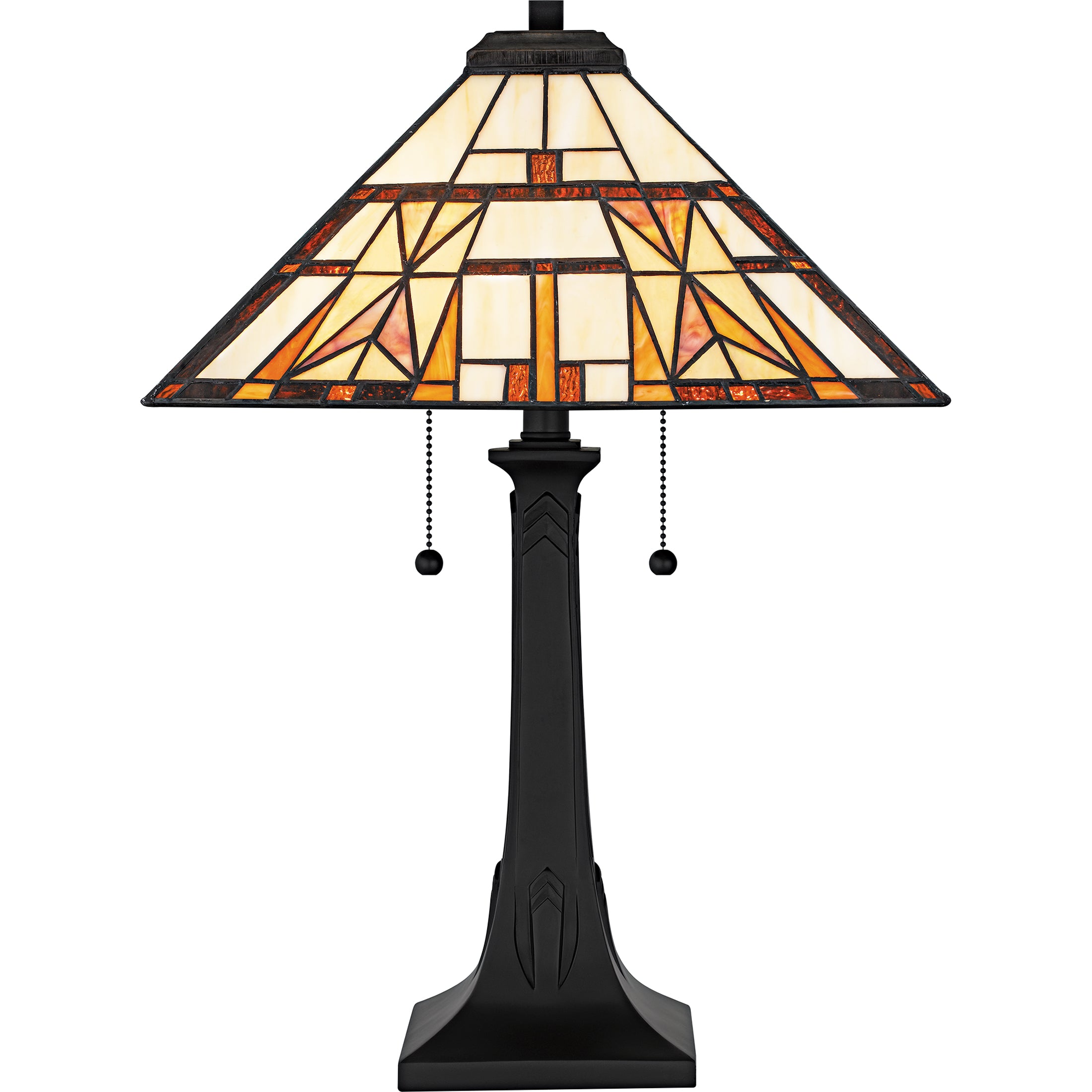 Quoizel Kaylor stolní lampa vitráž černá