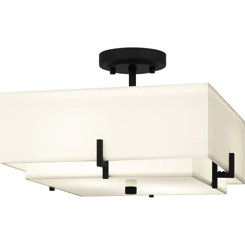 Quoizel Renzo Semi-Flush stropní svítidlo matná černá