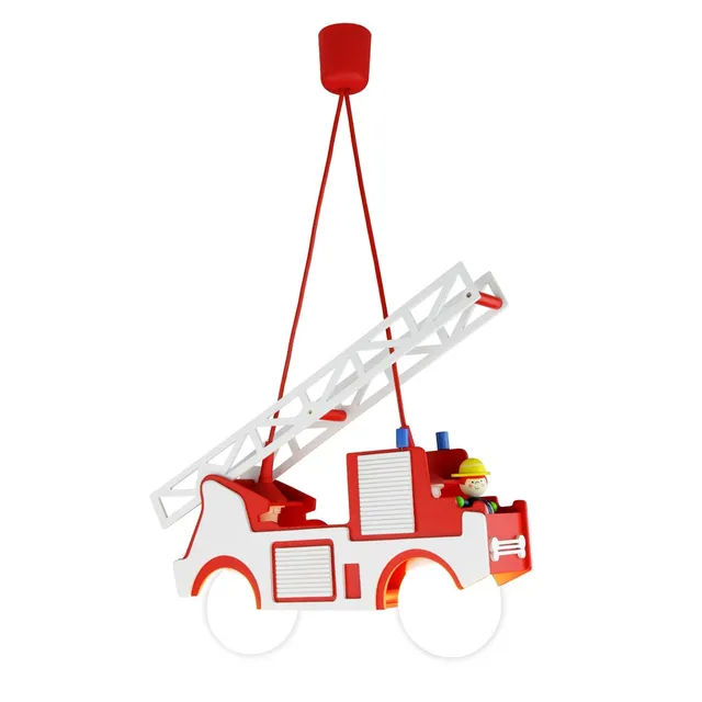 Elobra Feuerwehr Fred závěsný lustr červený 60 cm