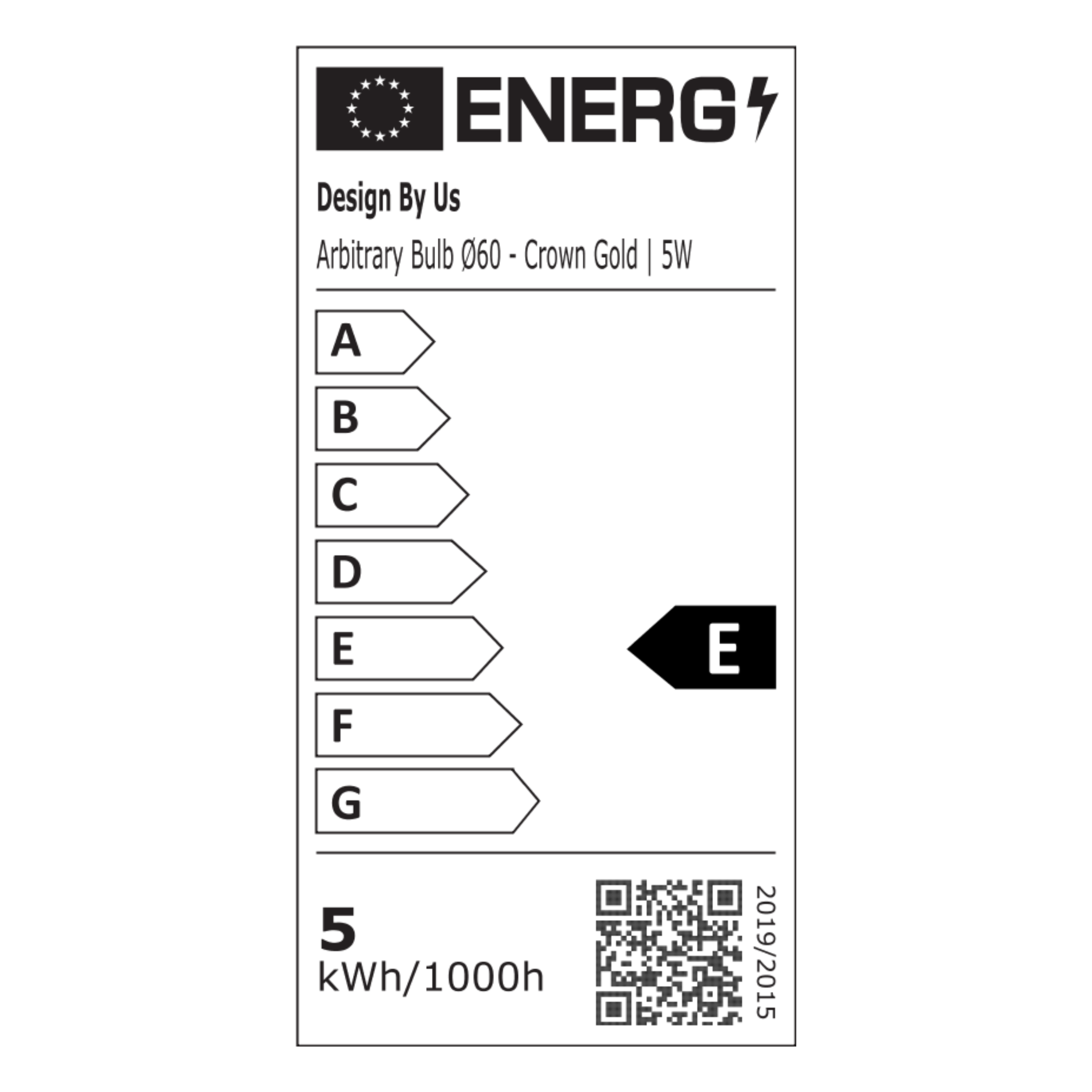 DESIGN BY US Arbitrary Bulb Ø60 Crown Gold 5W žárovka E27
