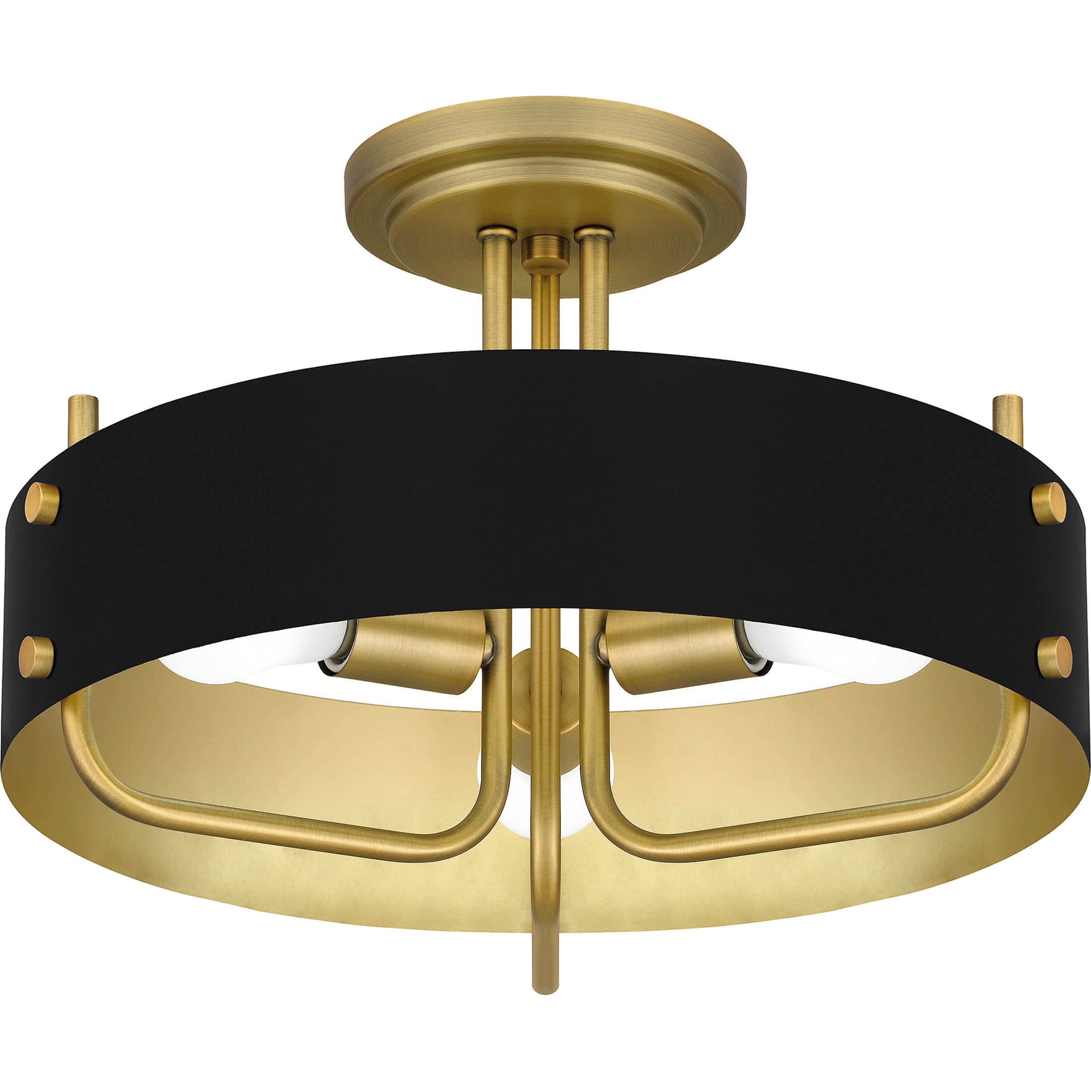 Quoizel Madden Semi-Flush stropní světlo aged brass